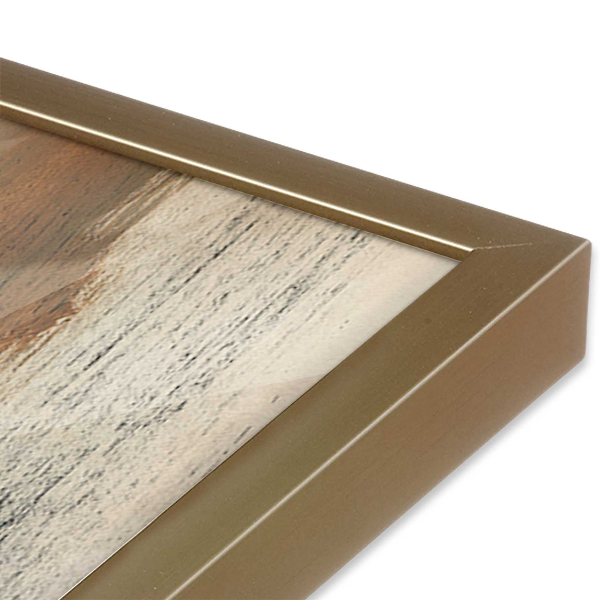 [Color:Brushed Gold], Picture of art in a Brushed Gold frame at an angle