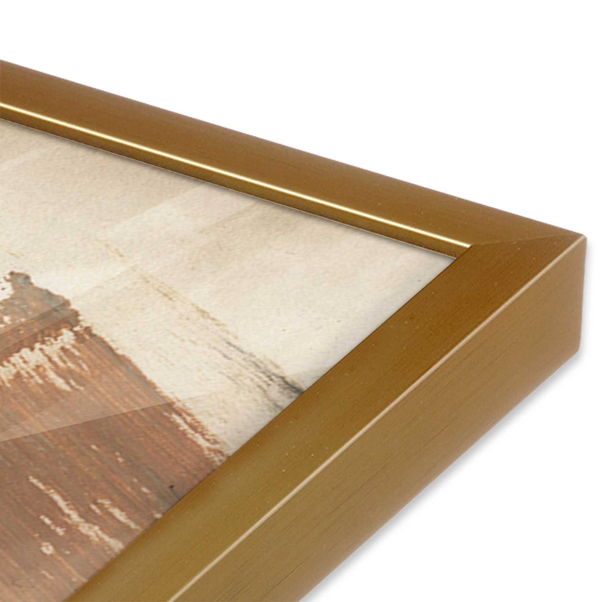 [Color:Polished Gold], Picture of art in a Polished Gold frame at an angle