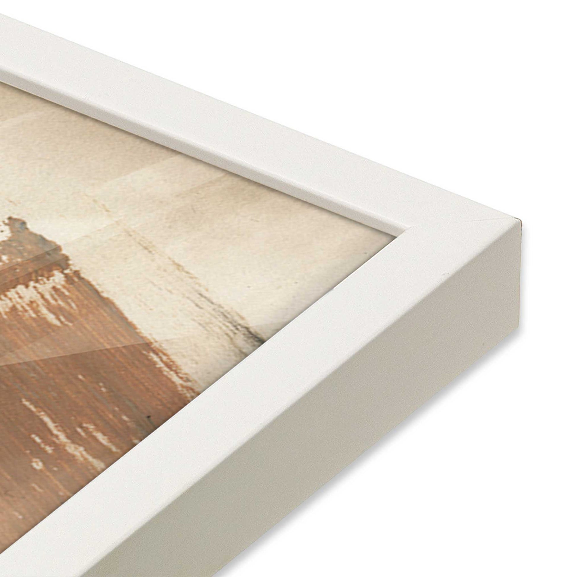 [Color:Opaque White], Picture of art in a Opaque White frame at an angle