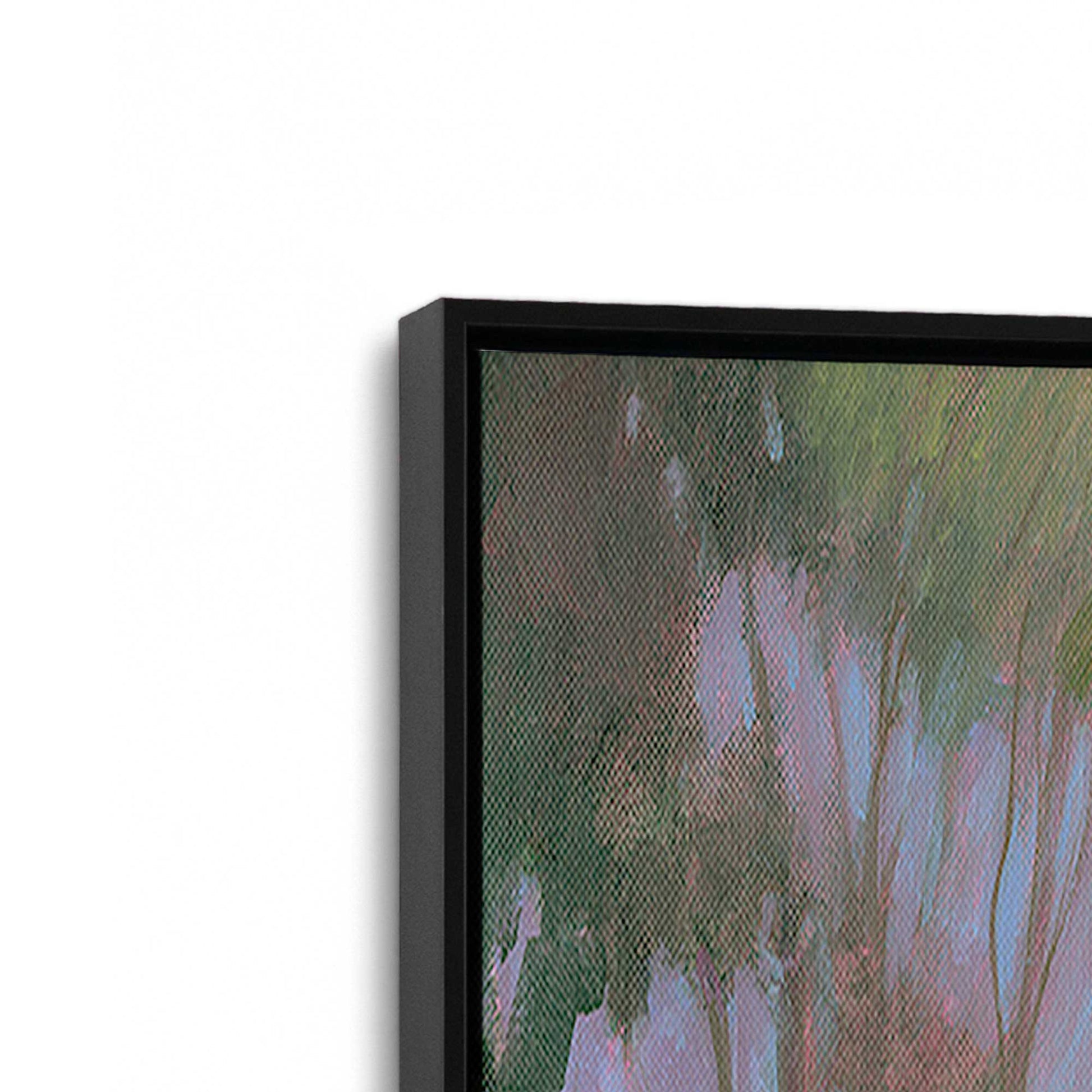 [Color:Satin Black], Picture of art in a Satin Black frame at an angle