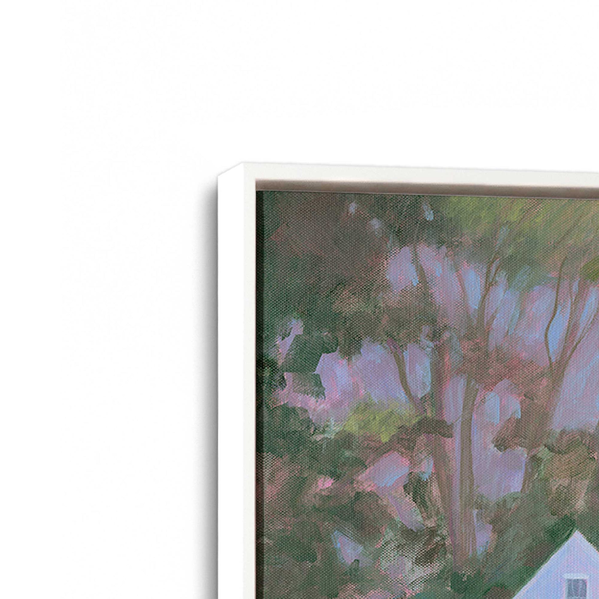 [Color:Opaque White], Picture of art in a White frame at an angle