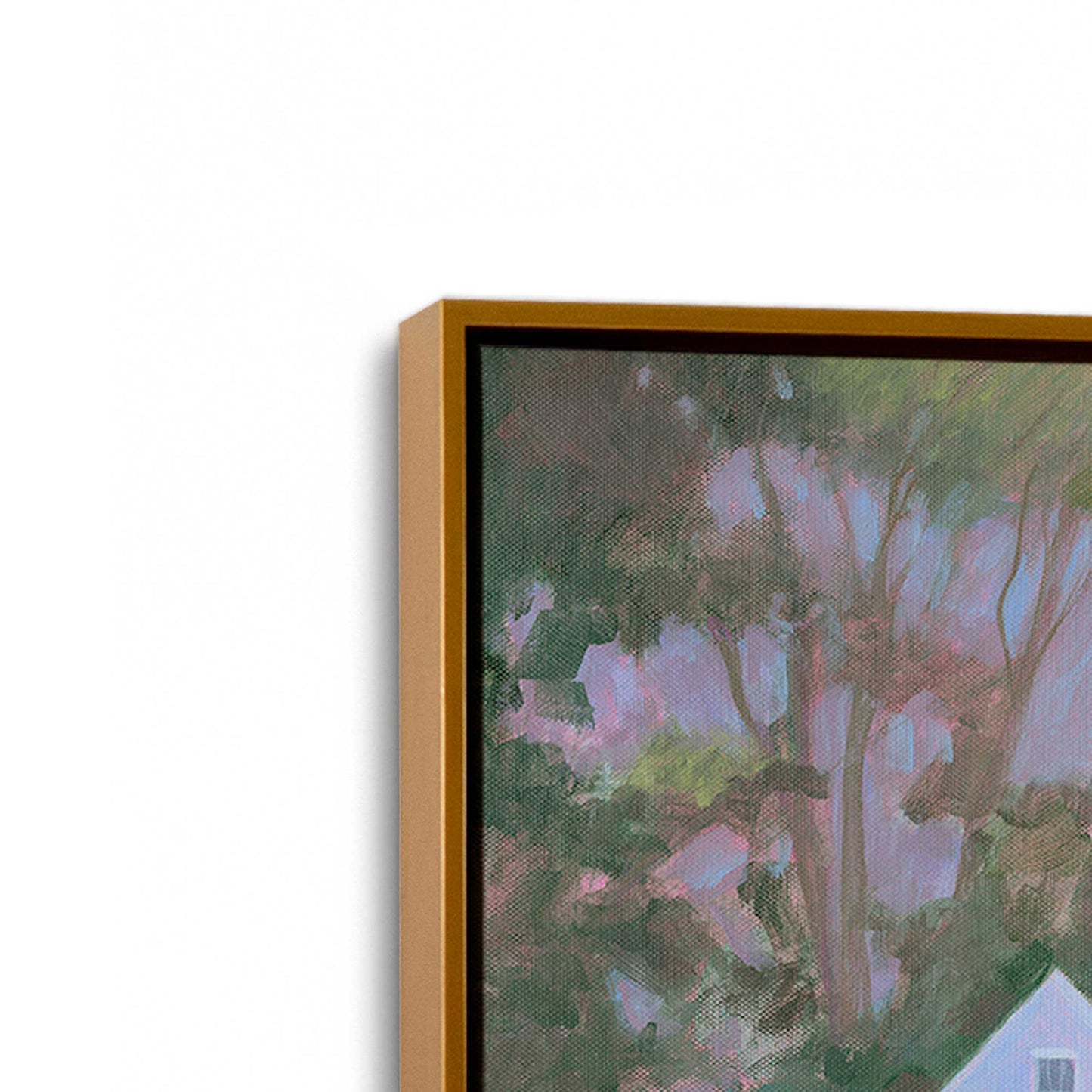 [Color:Polished Gold], Picture of art in a Polished Gold frame at an angle