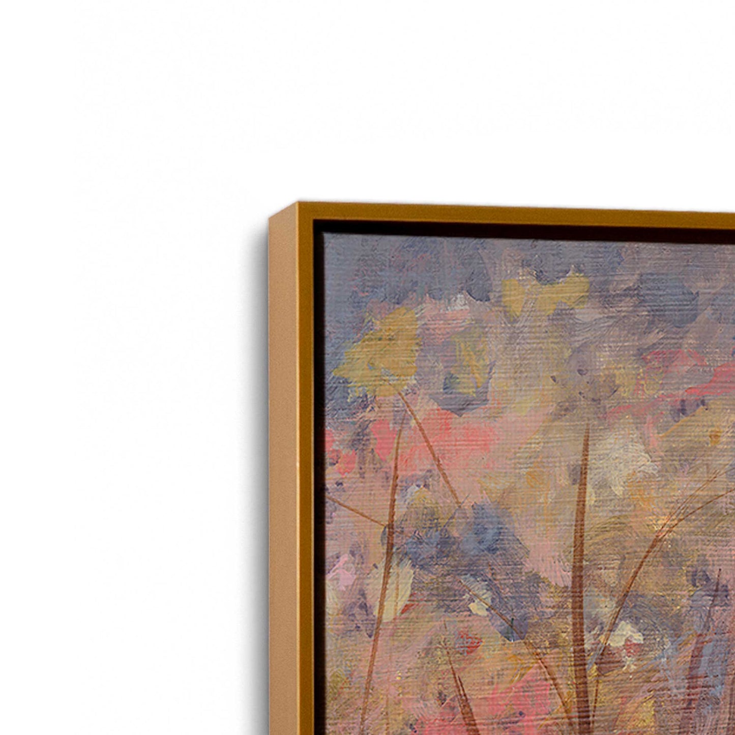 [Color:Polished Gold], Picture of art in a Polished Gold frame at an angle