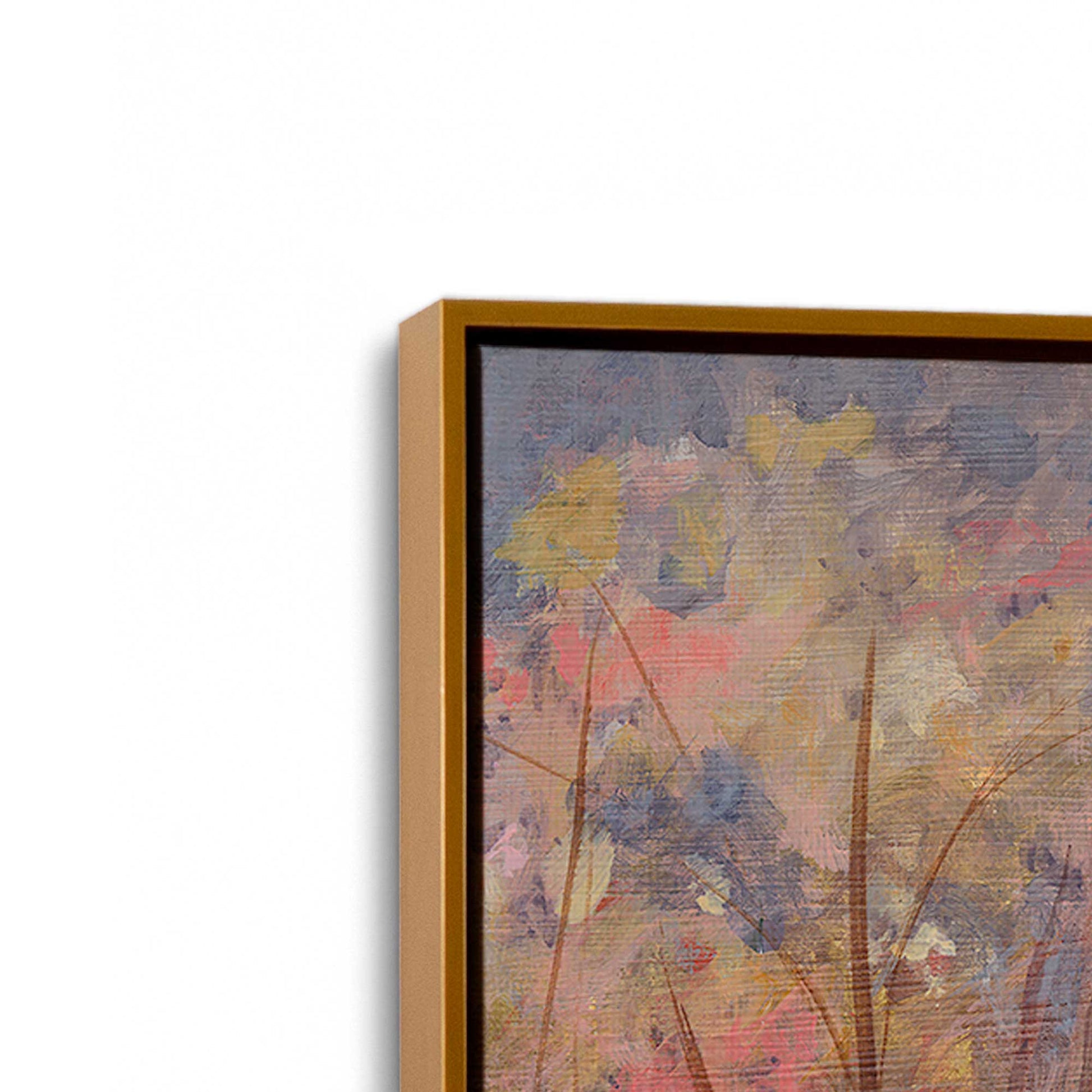 [Color:Polished Gold], Picture of art in a Polished Gold frame at an angle