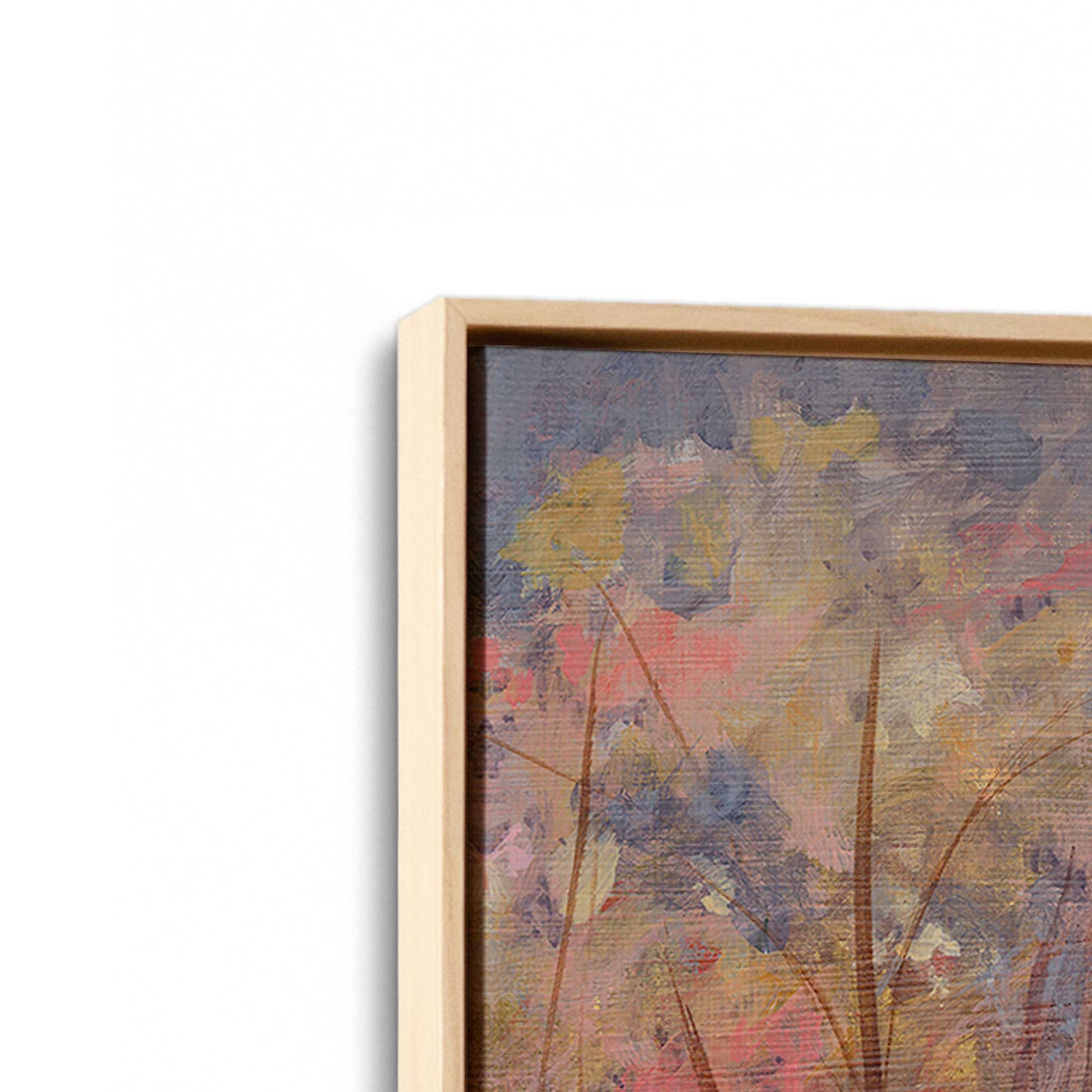 [Color:American Maple], Picture of art in a American Maple frame at an angle