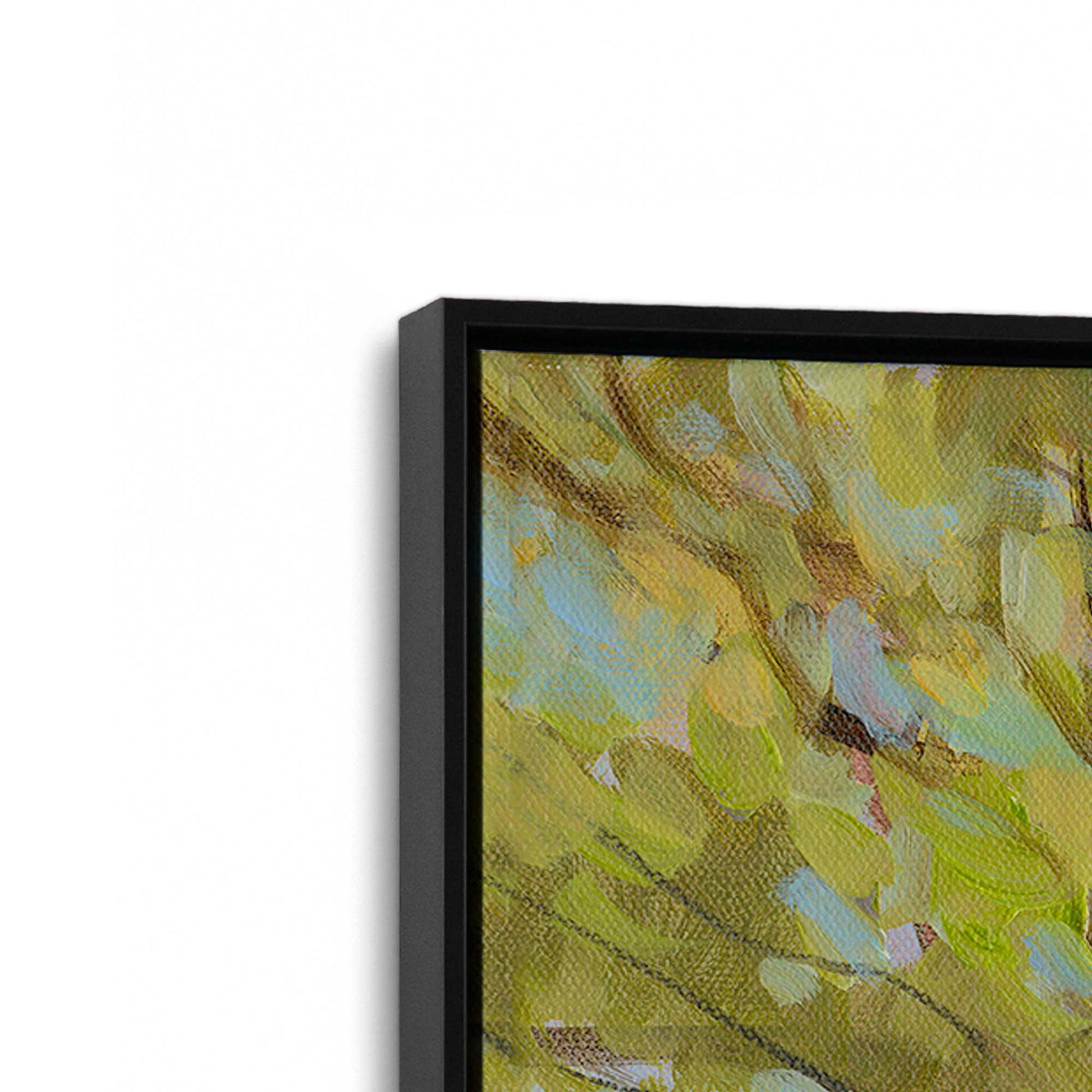 [Color:Satin Black], Picture of art in a Satin Black frame at an angle