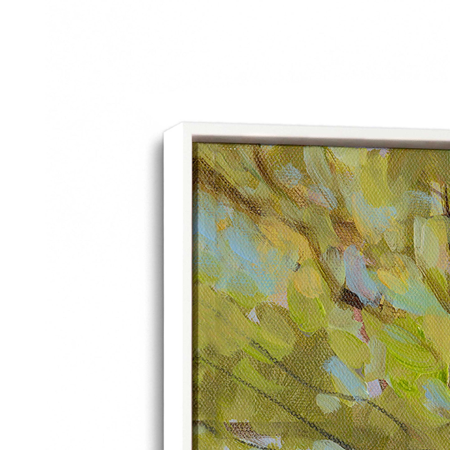[Color:Opaque White], Picture of art in a White frame at an angle