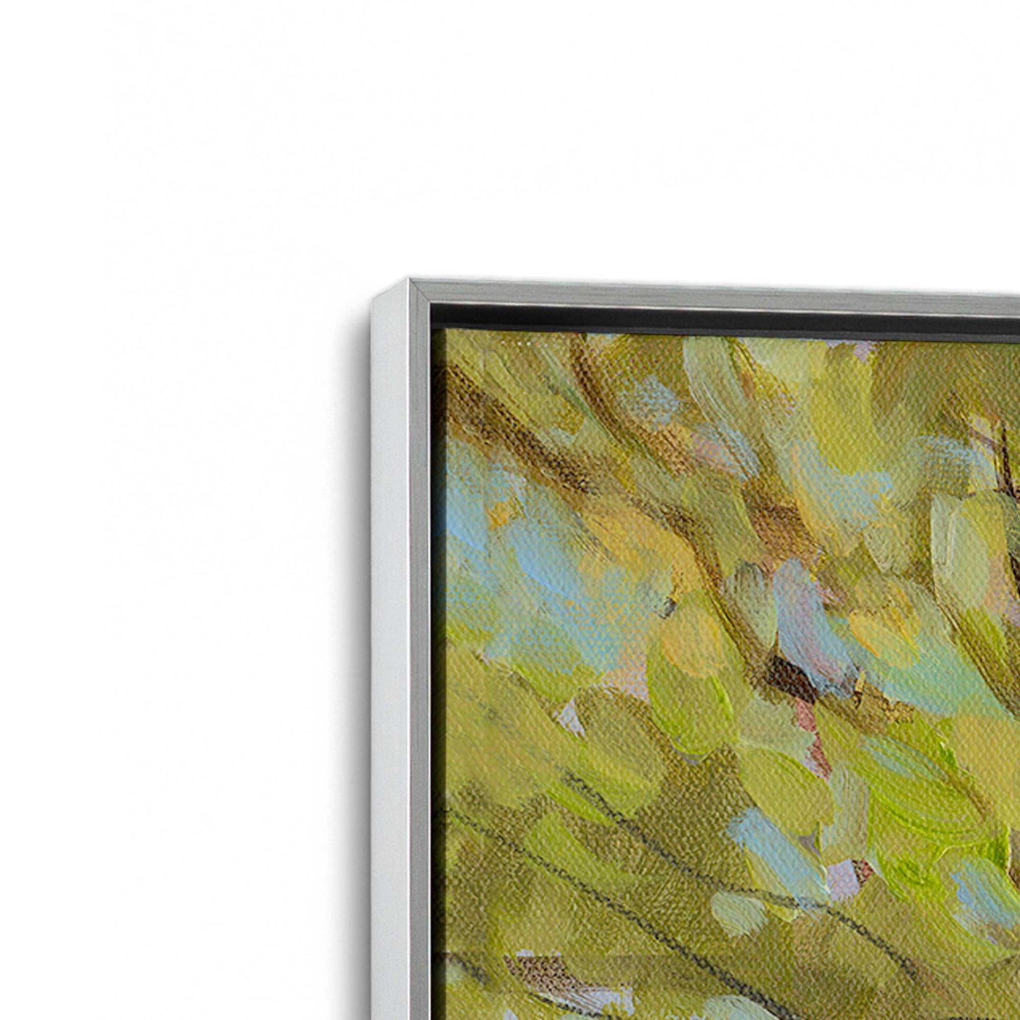 [Color:Polished Chrome], Picture of art in a Polished Chrome frame at an angle