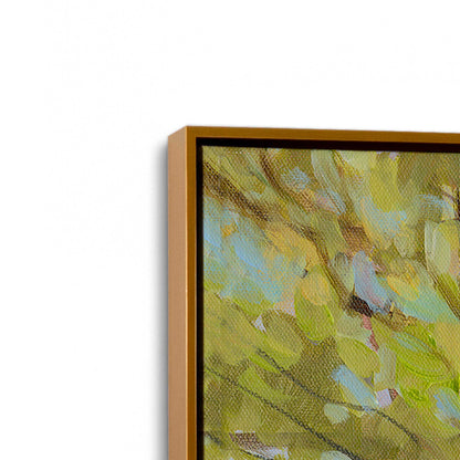 [Color:Polished Gold], Picture of art in a Polished Gold frame at an angle