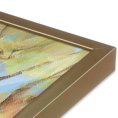 [Color:Brushed Gold], Picture of art in a Brushed Gold frame at an angle