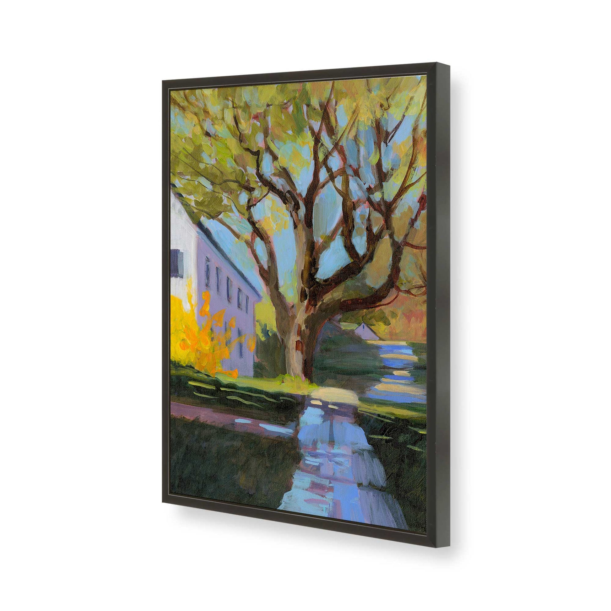 [Color:Satin Black], Picture of art in a Satin Black frame of the corner