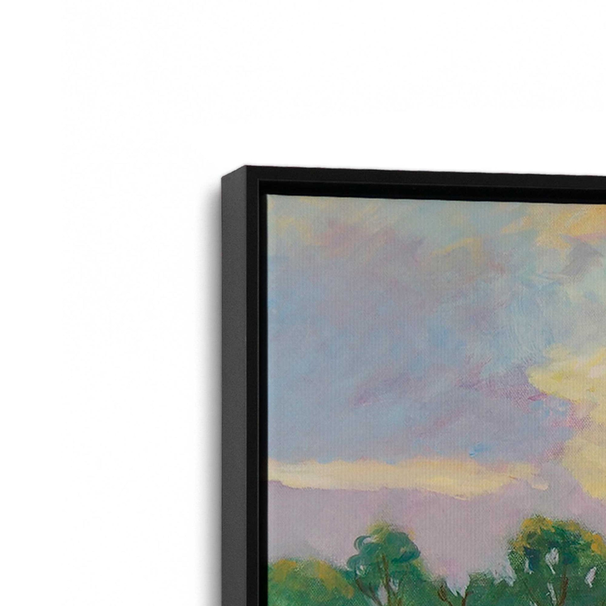 [Color:Satin Black], Picture of art in a Satin Black frame at an angle