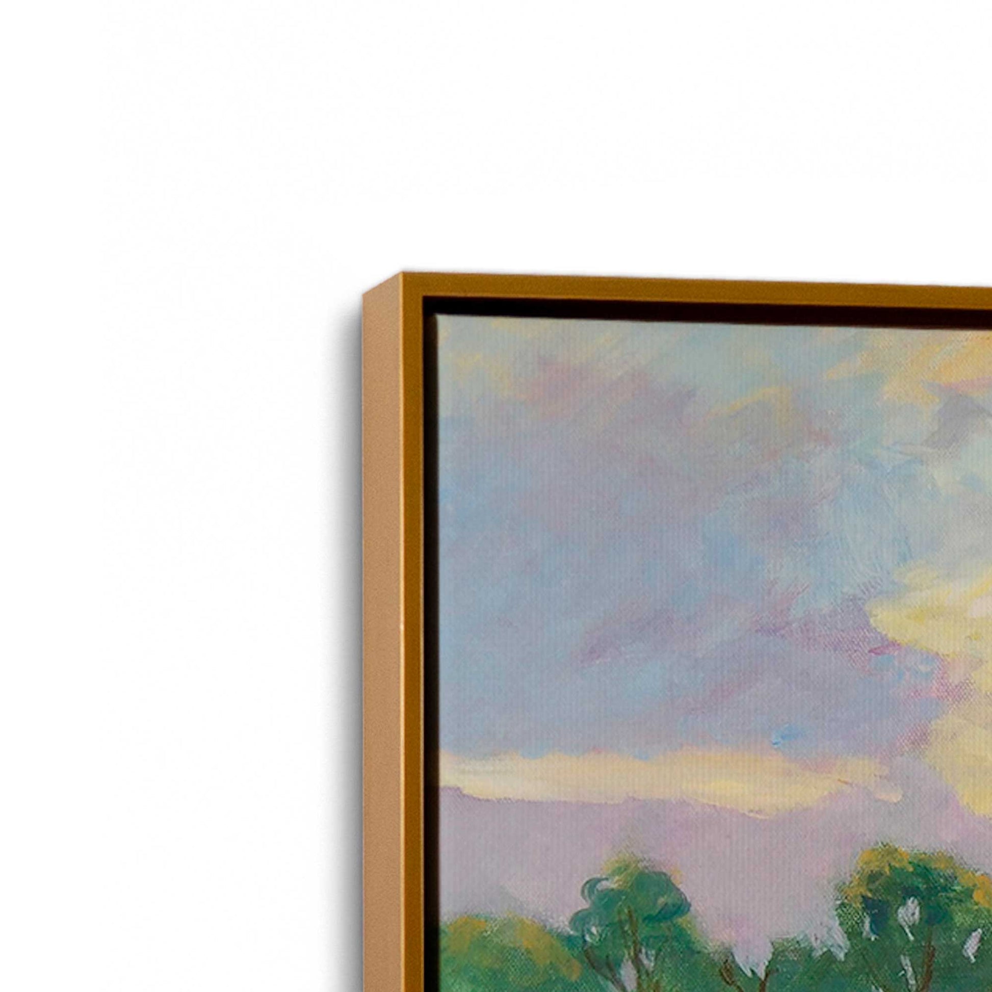 [Color:Polished Gold], Picture of art in a Polished Gold frame at an angle