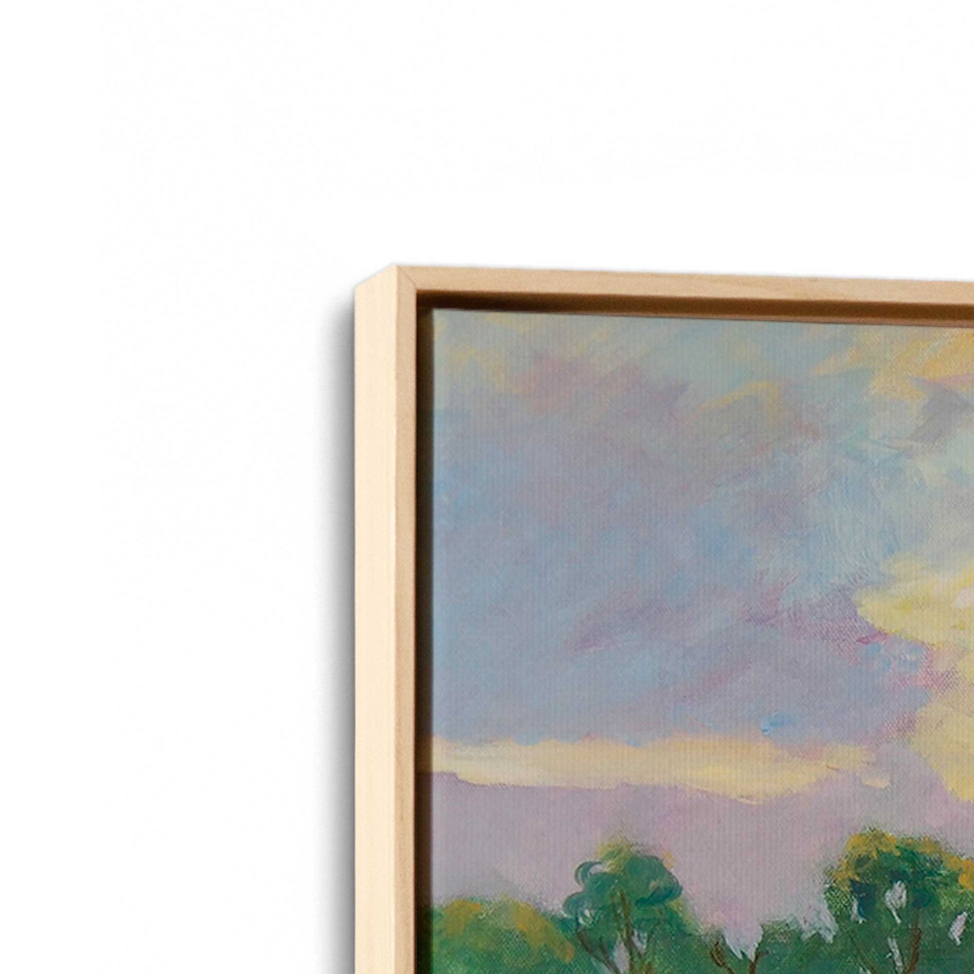 [Color:American Maple], Picture of art in a American Maple frame at an angle