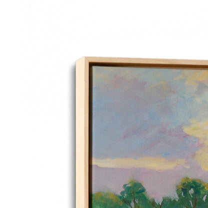 [Color:American Maple], Picture of art in a American Maple frame at an angle