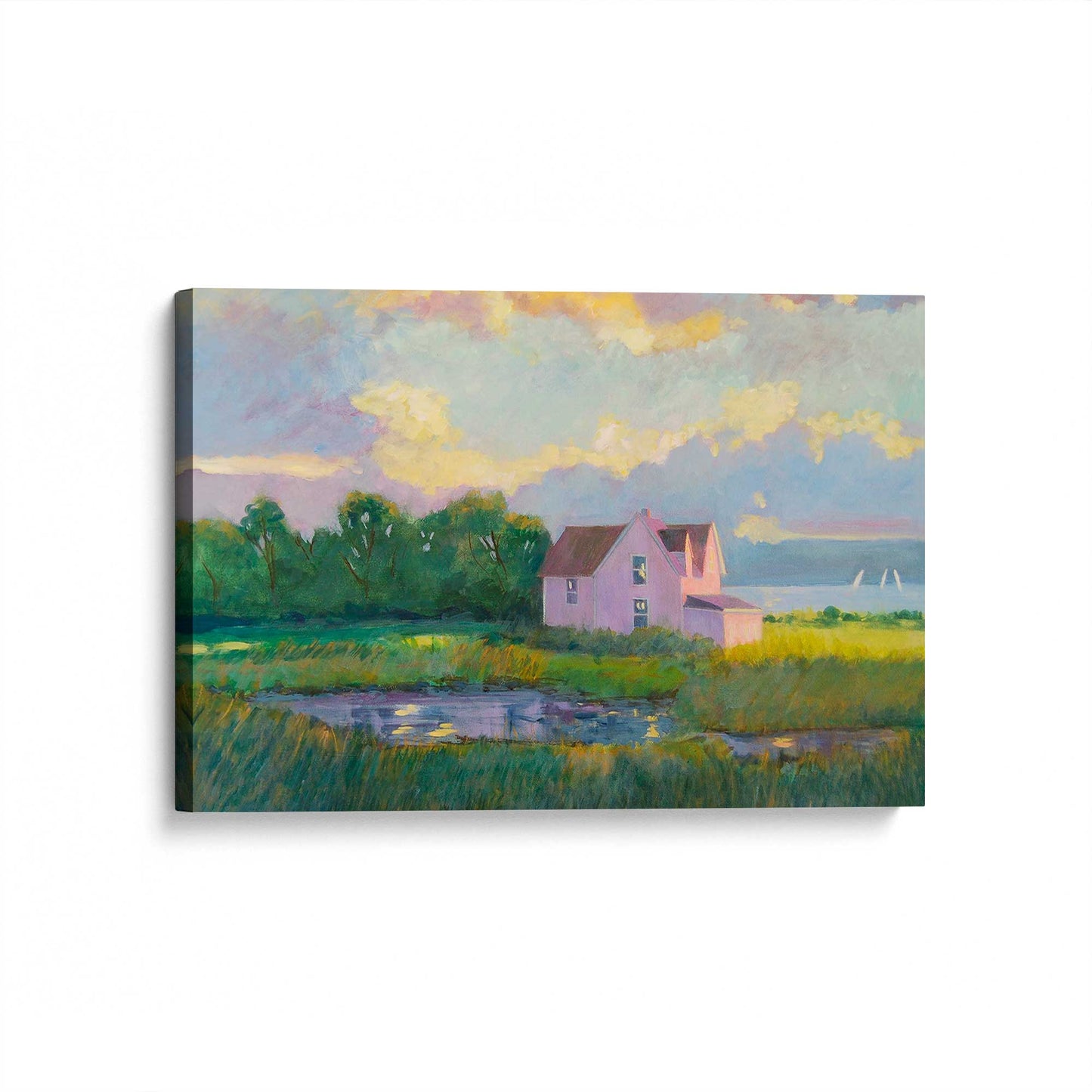 [Color:Stretched Canvas], Picture of art at an angle