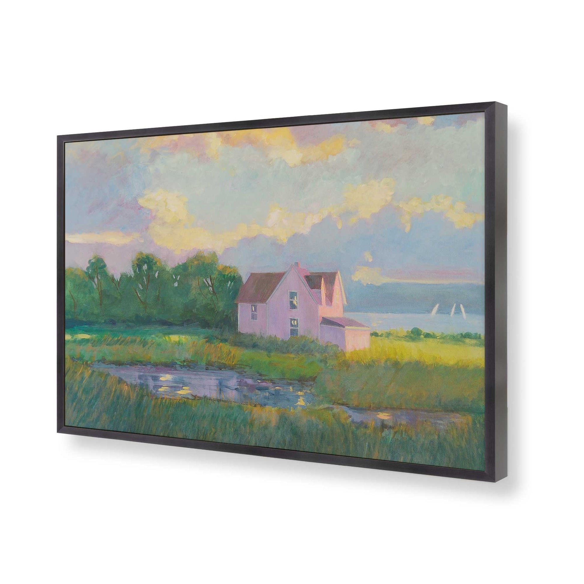 [Color:Weathered Zinc], Picture of art in a Weathered Zinc frame of the corner