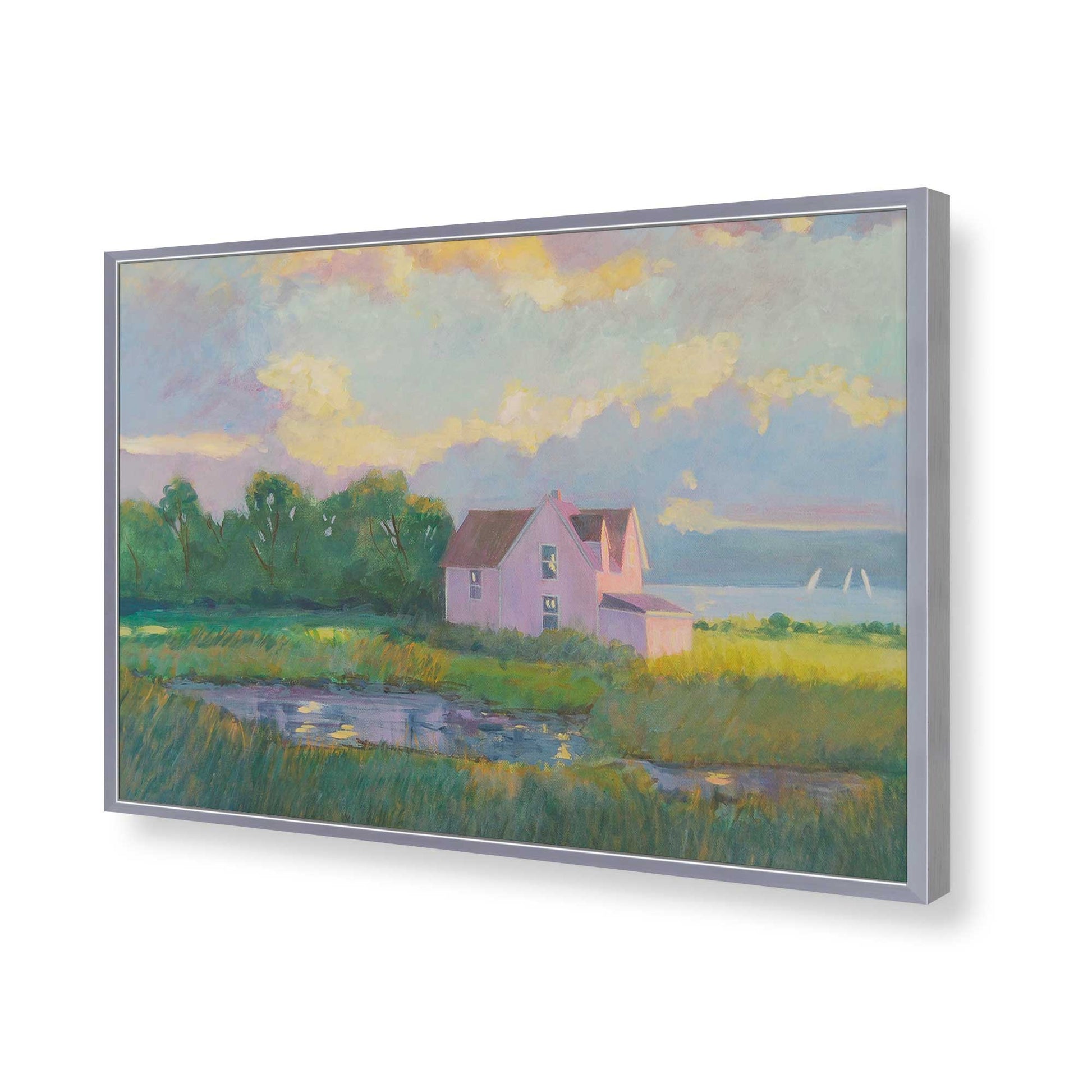 [Color:Polished Chrome], Picture of art in a Polished Chrome frame of the corner