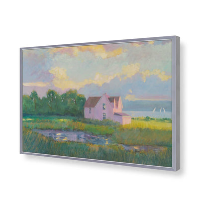 [Color:Polished Chrome], Picture of art in a Polished Chrome frame of the corner