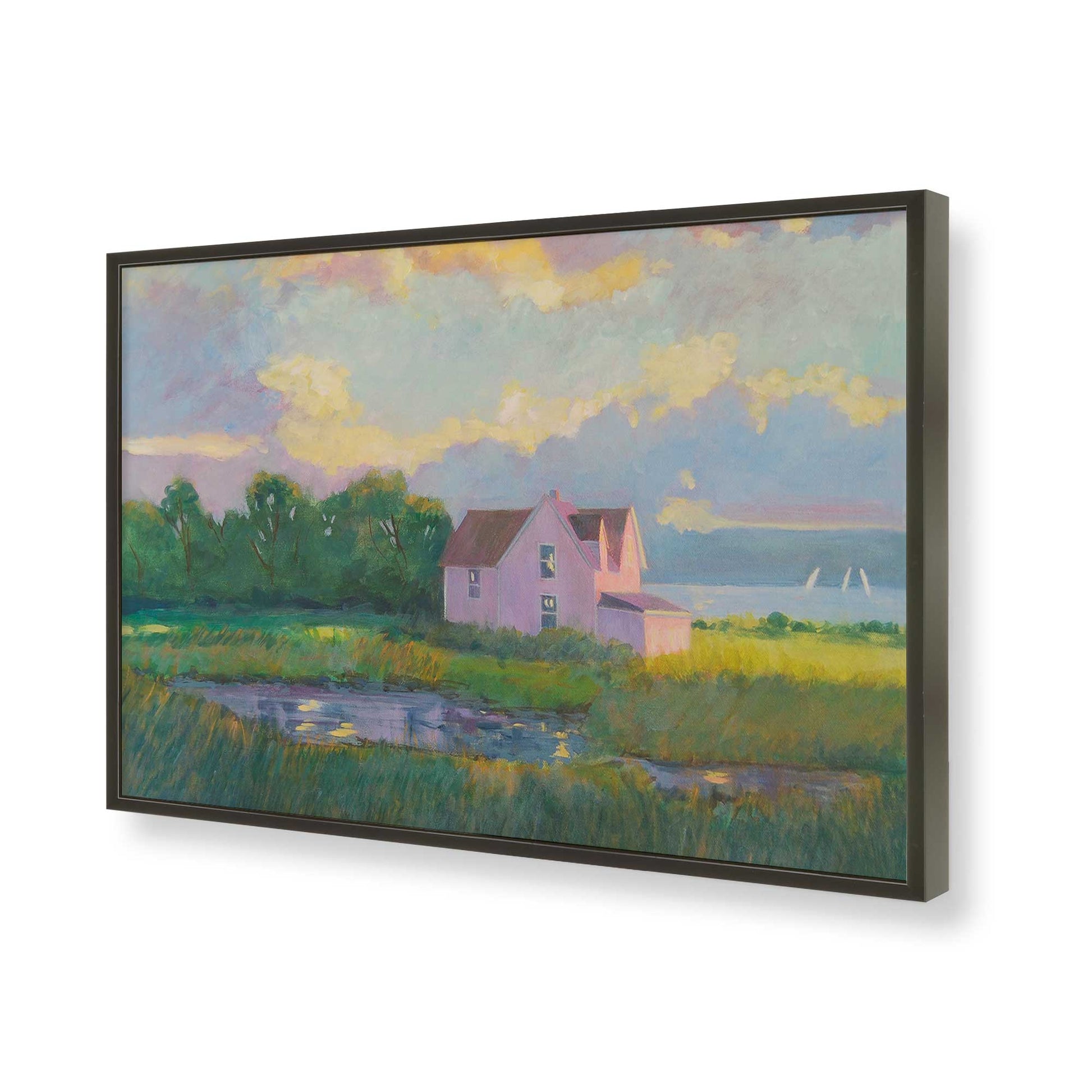 [Color:Satin Black], Picture of art in a Satin Black frame of the corner