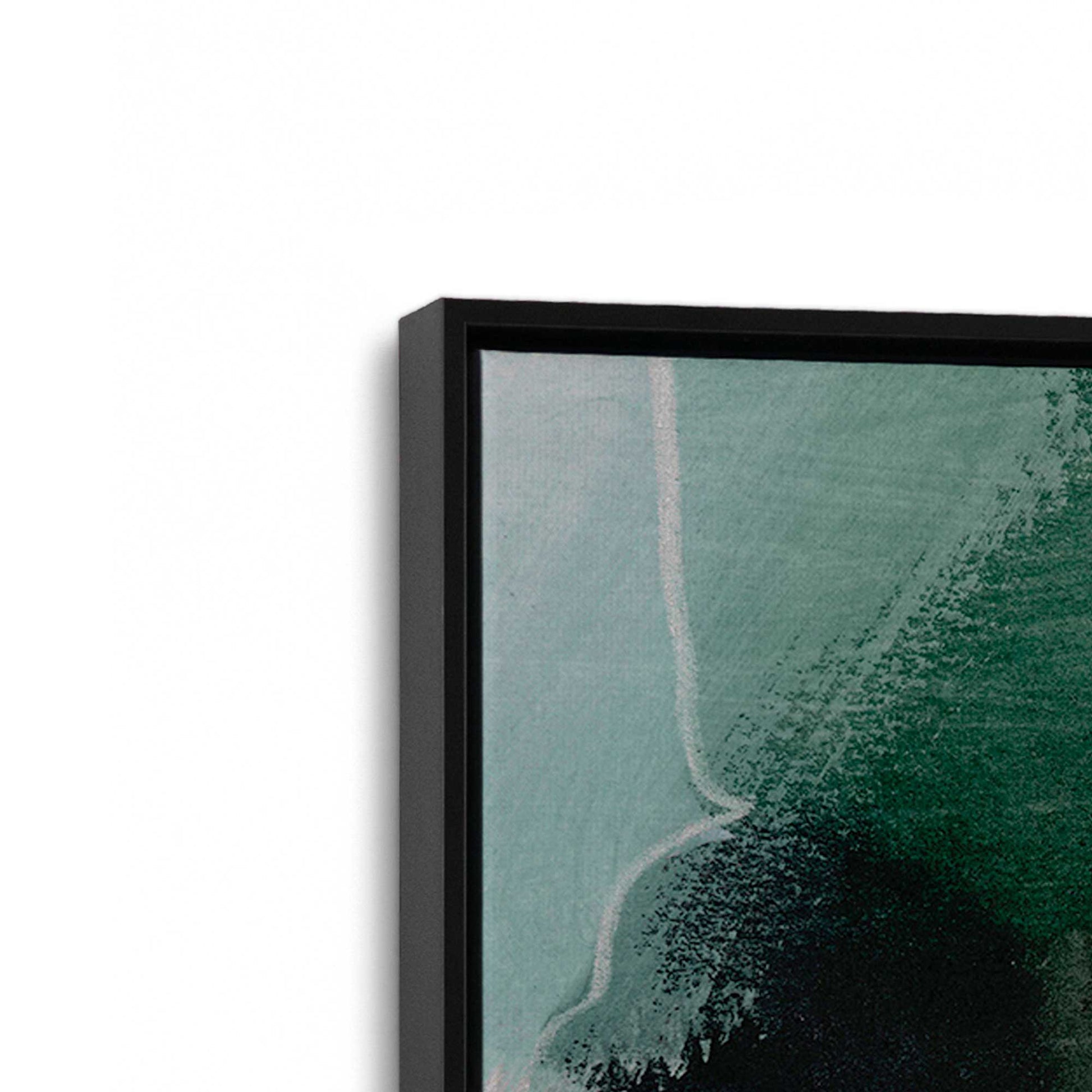 [Color:Satin Black], Picture of art in a Satin Black frame at an angle