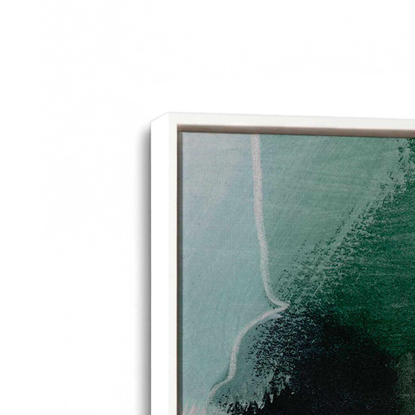 [Color:Opaque White], Picture of art in a White frame at an angle