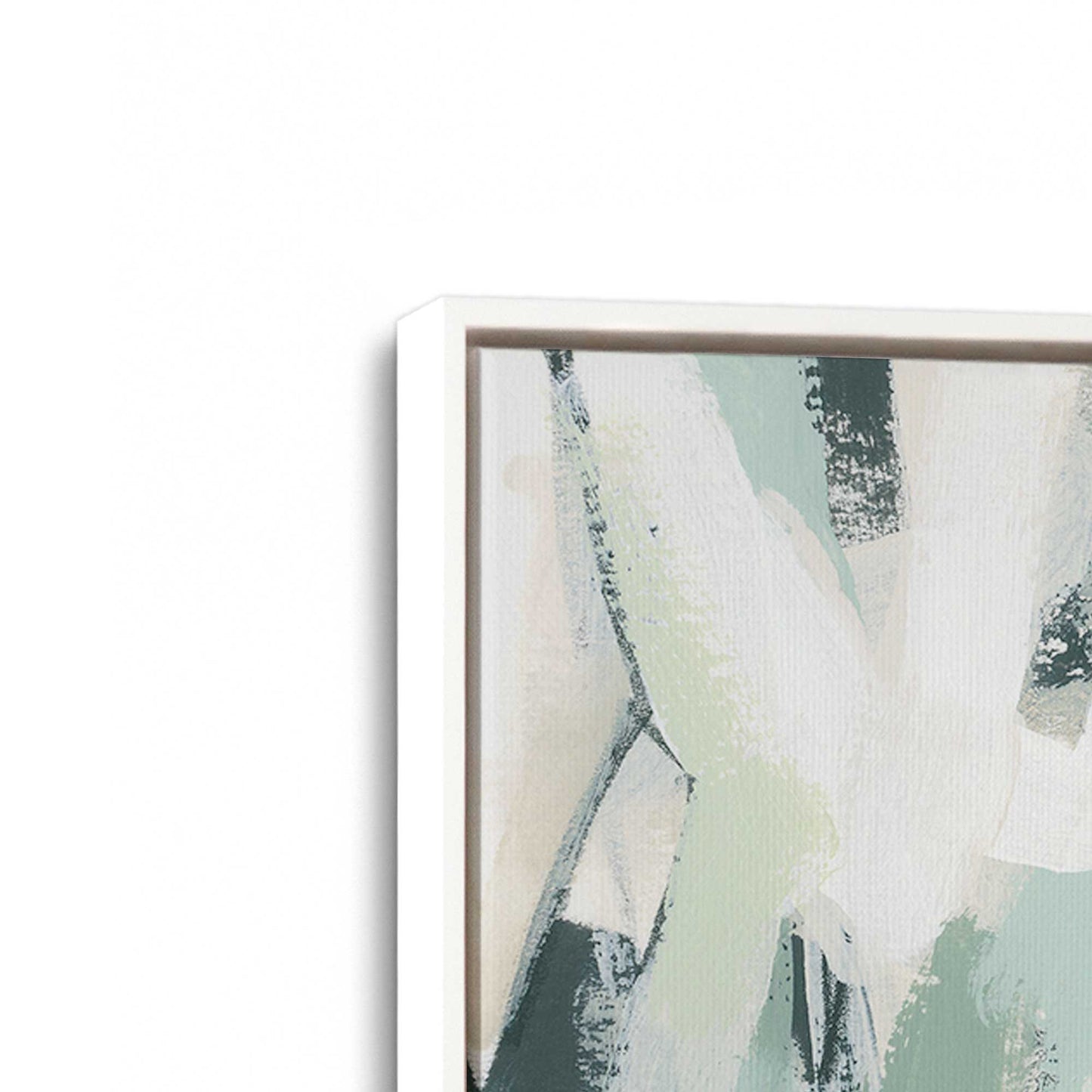 [Color:Opaque White], Picture of art in a White frame at an angle