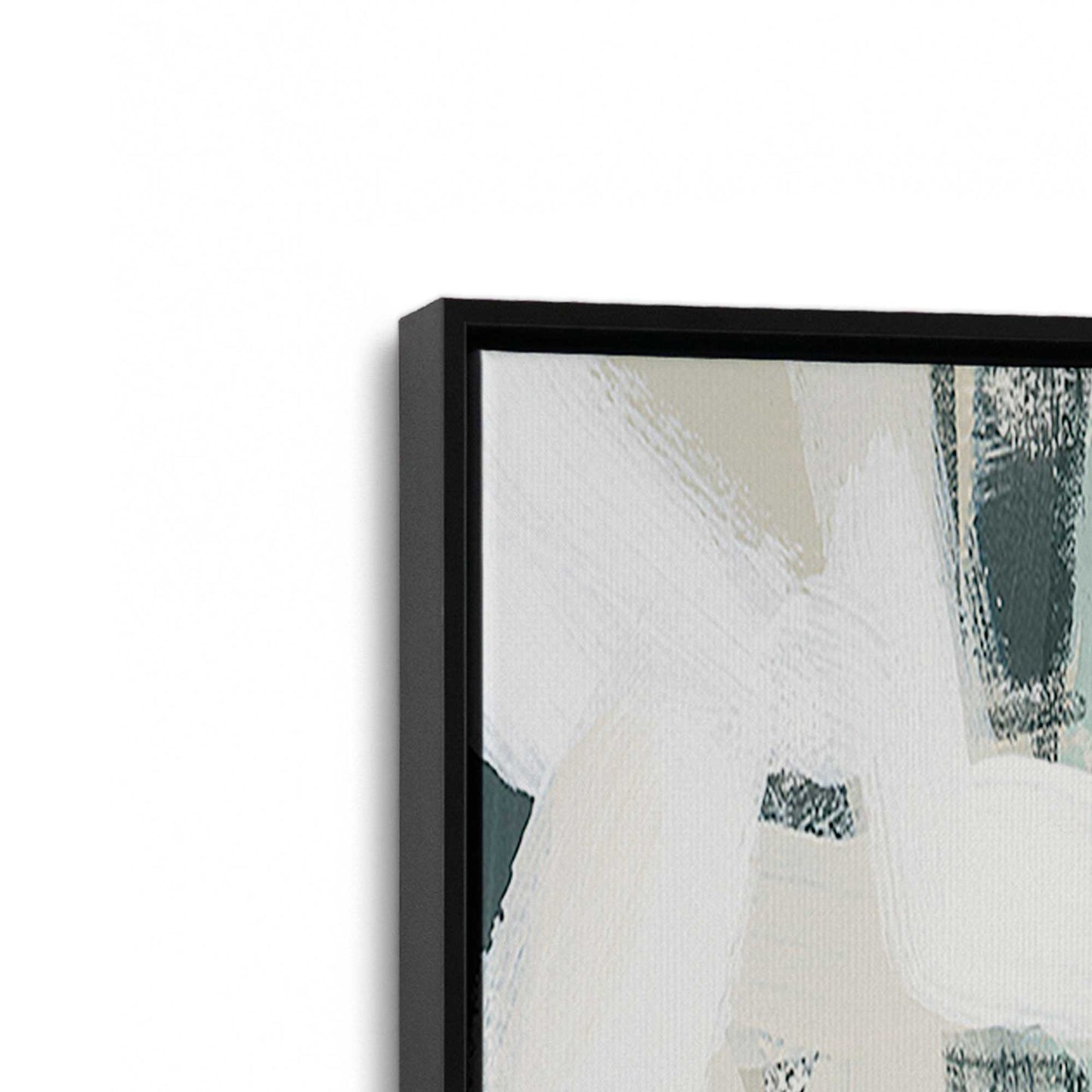[Color:Satin Black], Picture of art in a Satin Black frame at an angle
