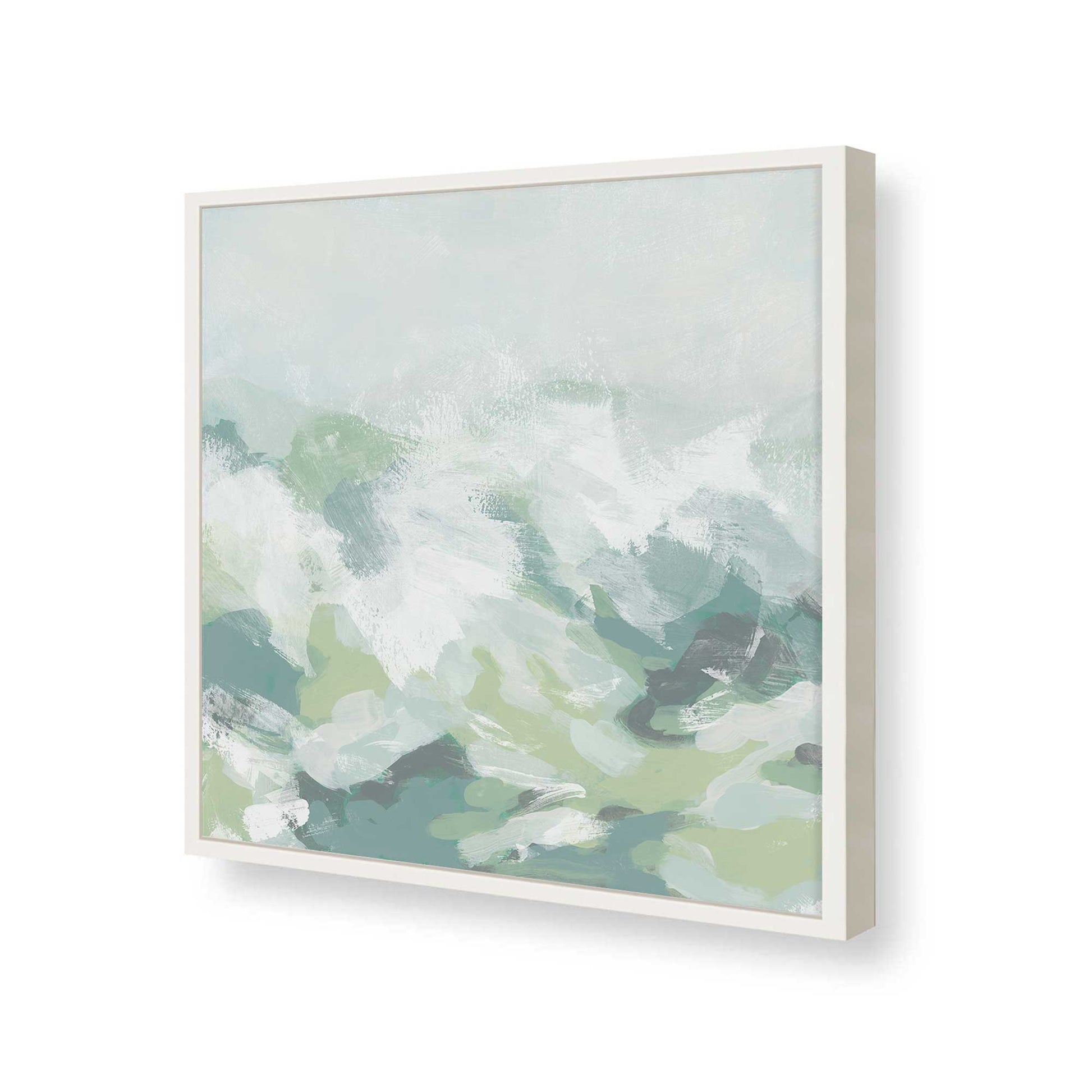 [Color:Opaque White], Picture of art in a Opaque White frame at an angle