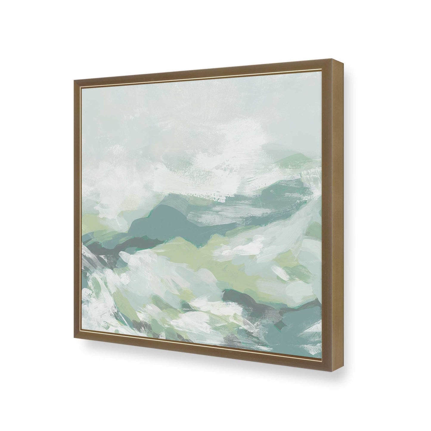 [Color:Brushed Gold], Picture of art in a Brushed Gold frame at an angle
