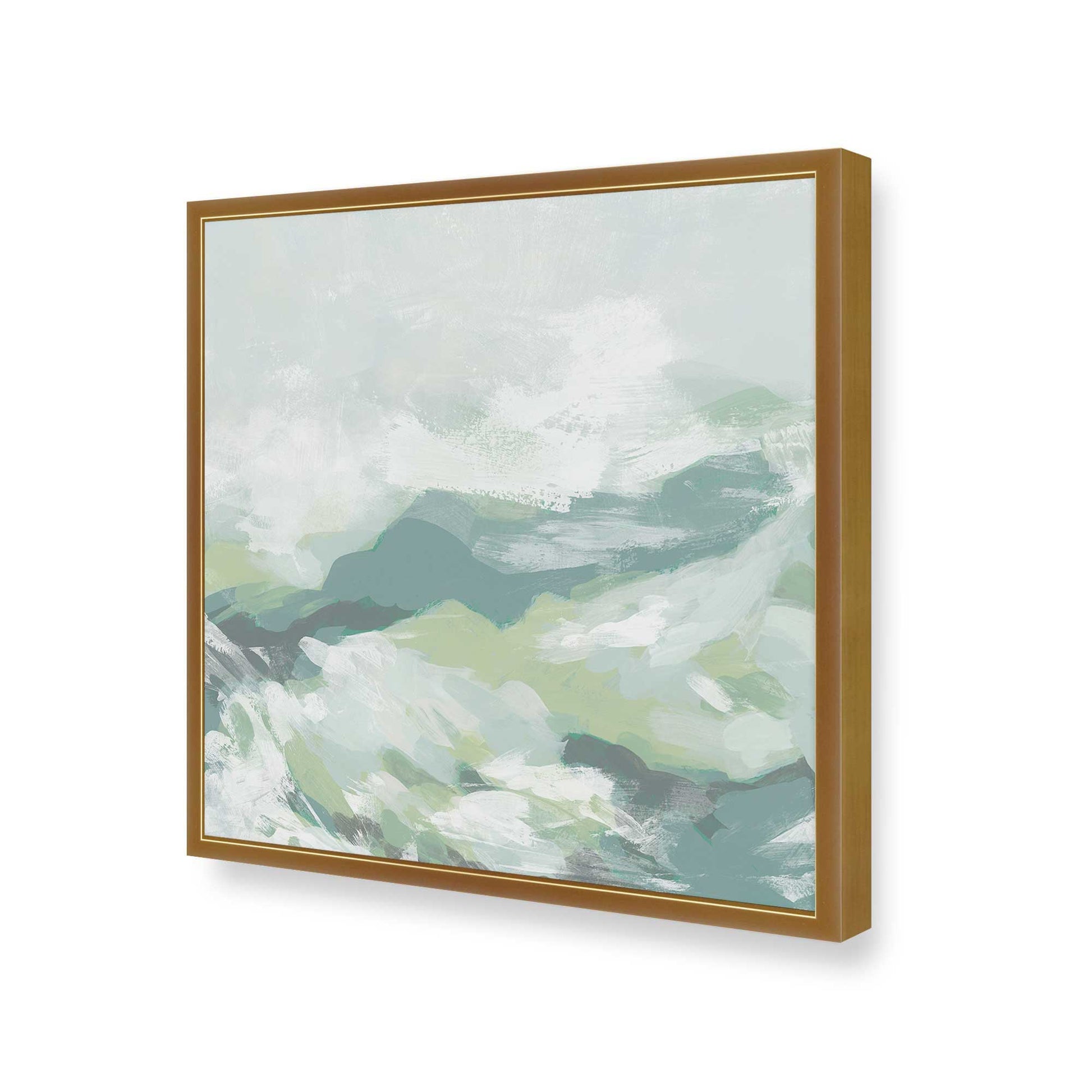 [Color:Polished Gold], Picture of art in a Polished Gold frame at an angle
