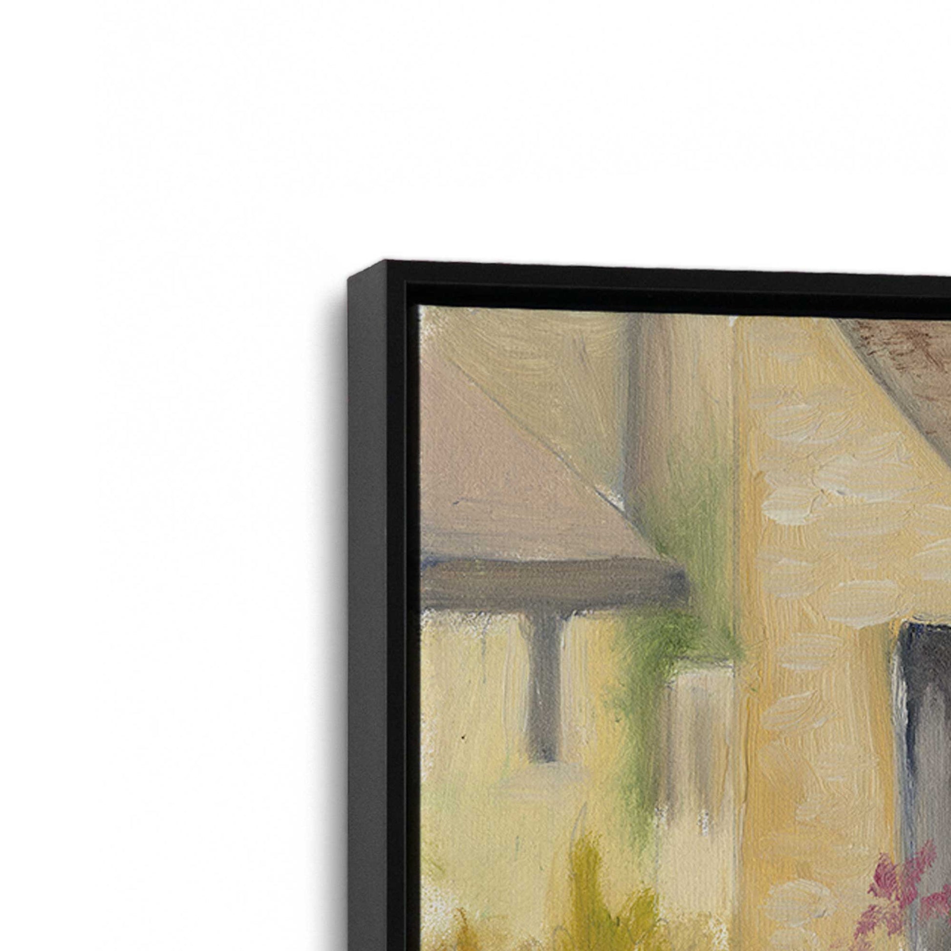[Color:Satin Black], Picture of art in a Satin Black frame at an angle