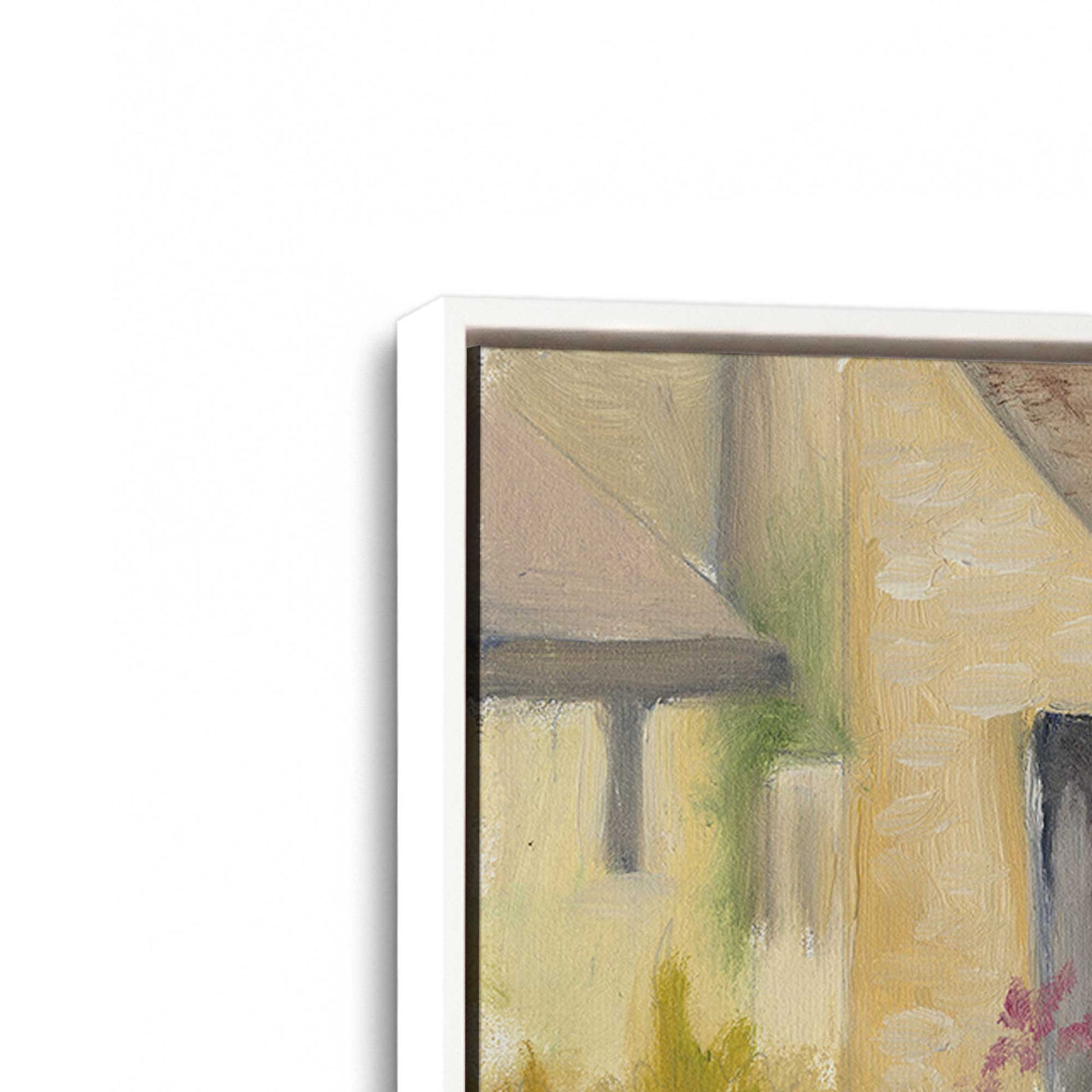 [Color:Opaque White], Picture of art in a White frame at an angle