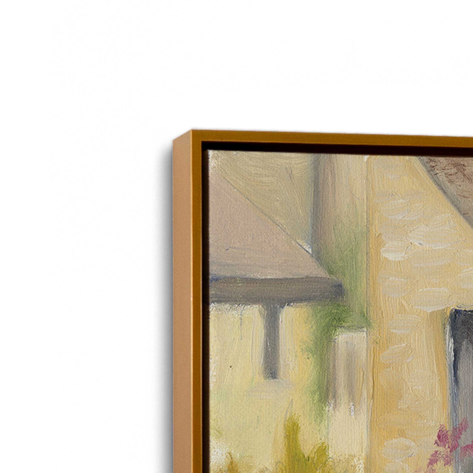 [Color:Polished Gold], Picture of art in a Polished Gold frame at an angle