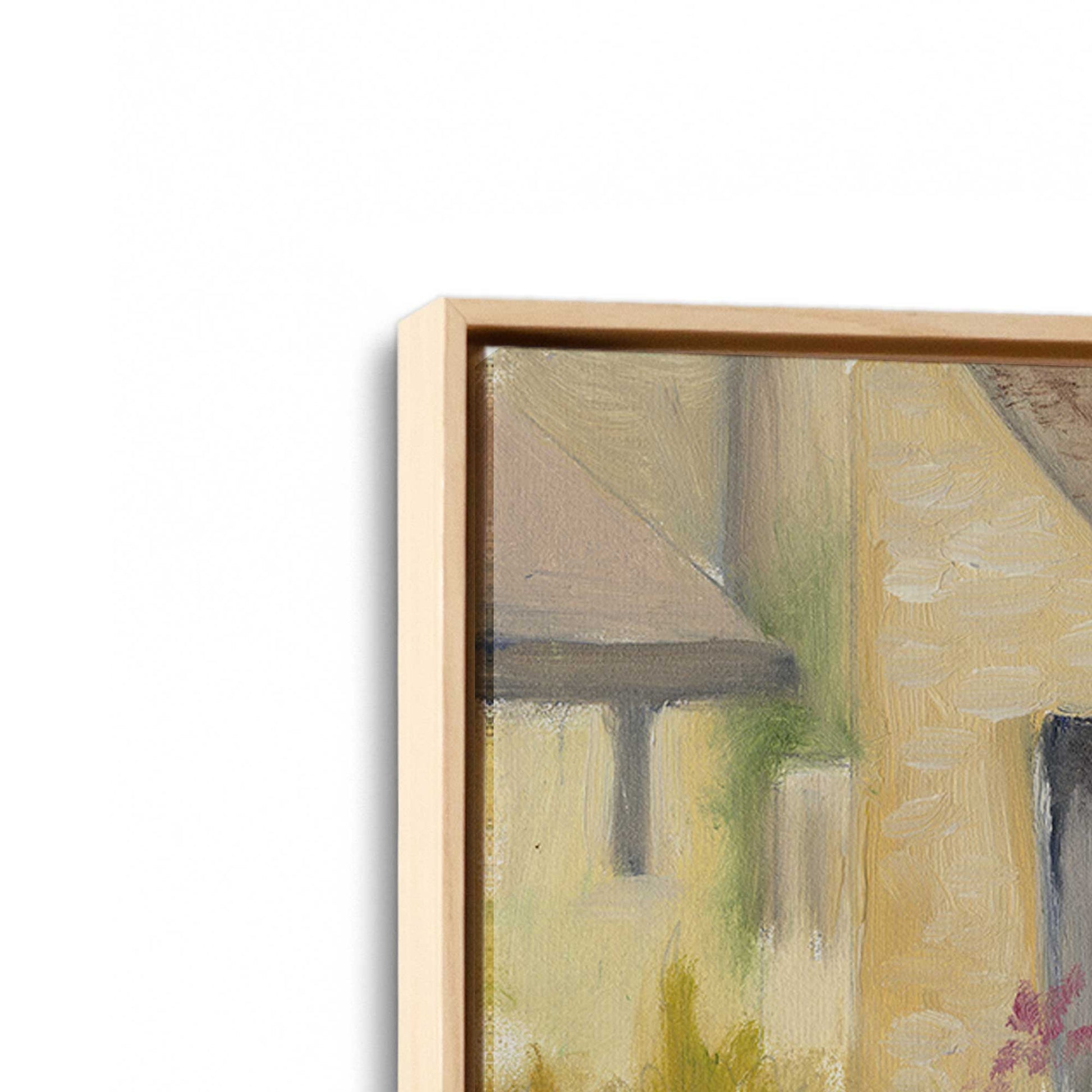 [Color:American Maple], Picture of art in a American Maple frame at an angle