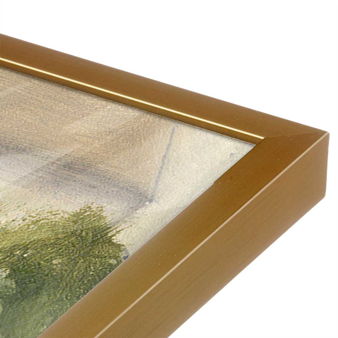 [Color:Polished Gold], Picture of art in a Polished Gold frame at an angle