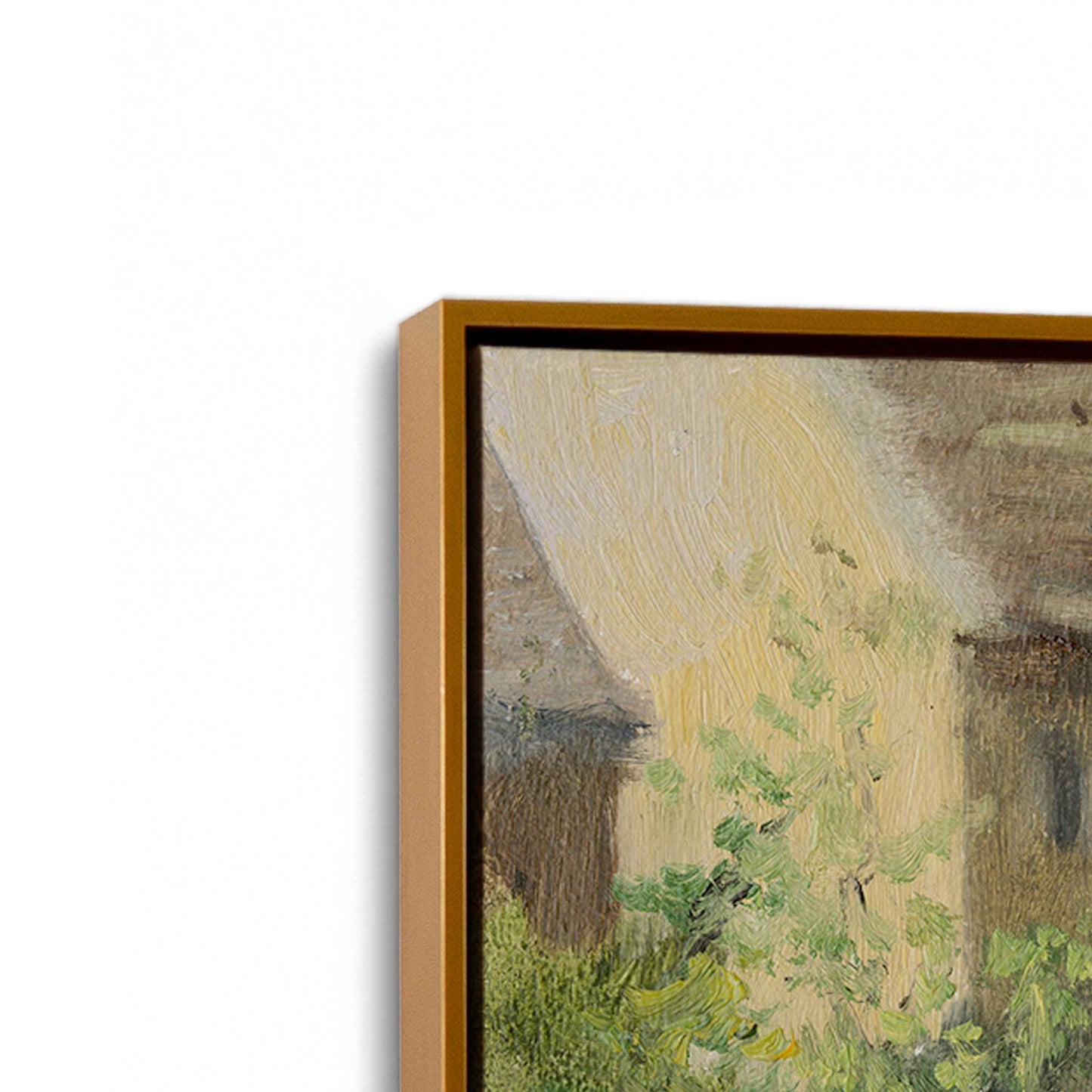 [Color:Polished Gold], Picture of art in a Polished Gold frame at an angle