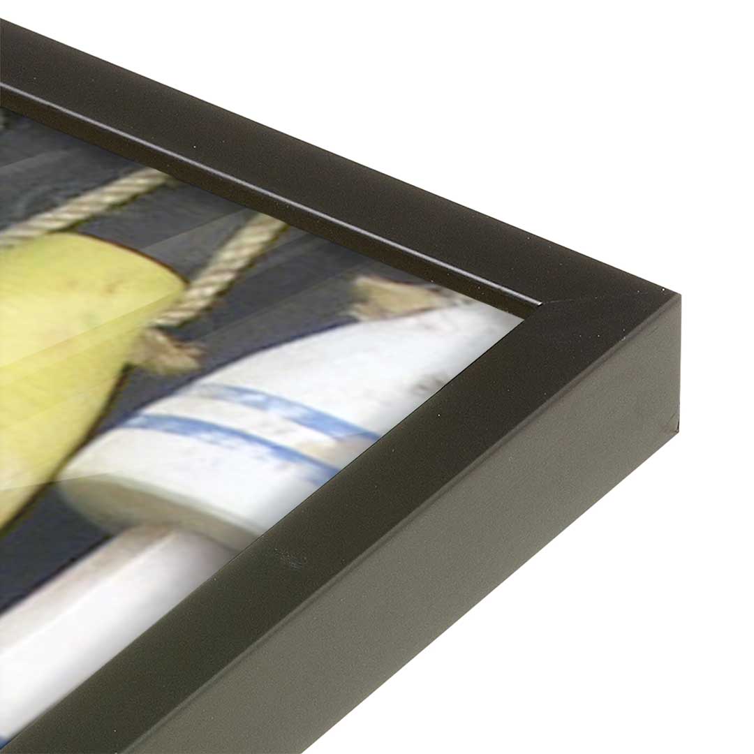 [Color:Satin Black], Picture of art in a Satin Black frame at an angle