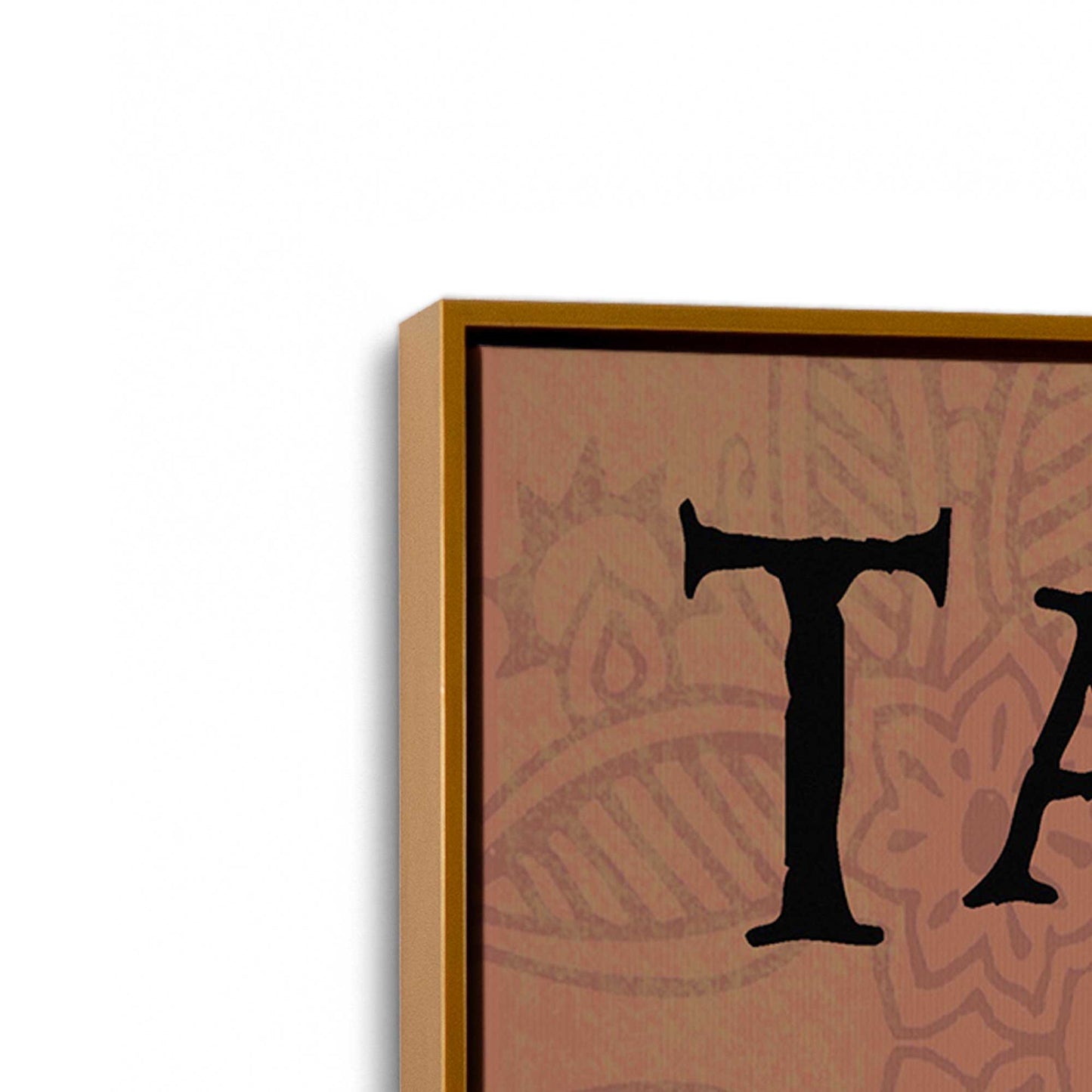 [Color:Polished Gold], Picture of art in a Polished Gold frame at an angle