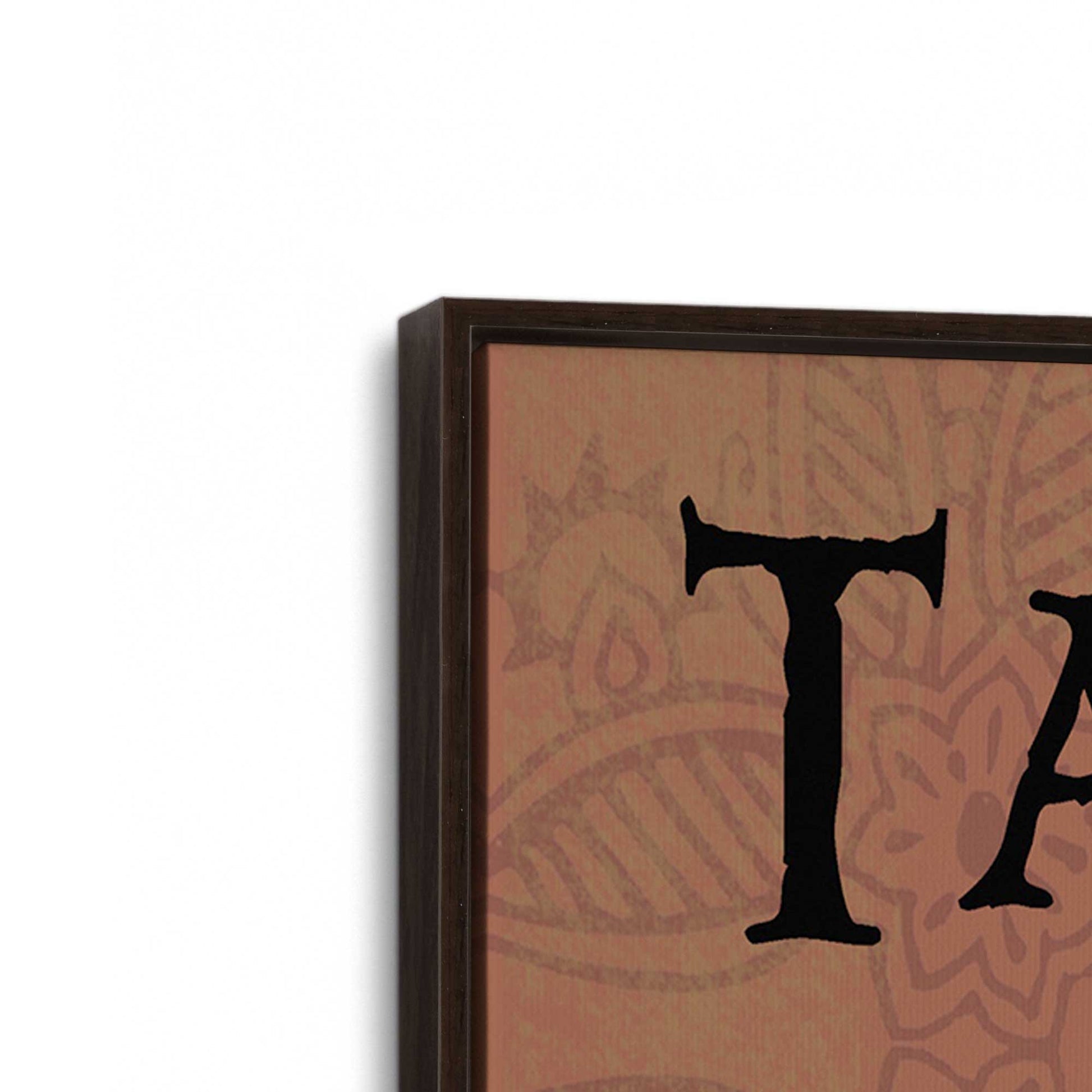 [Color:Espresso], Picture of art in a Espresso frame at an angle