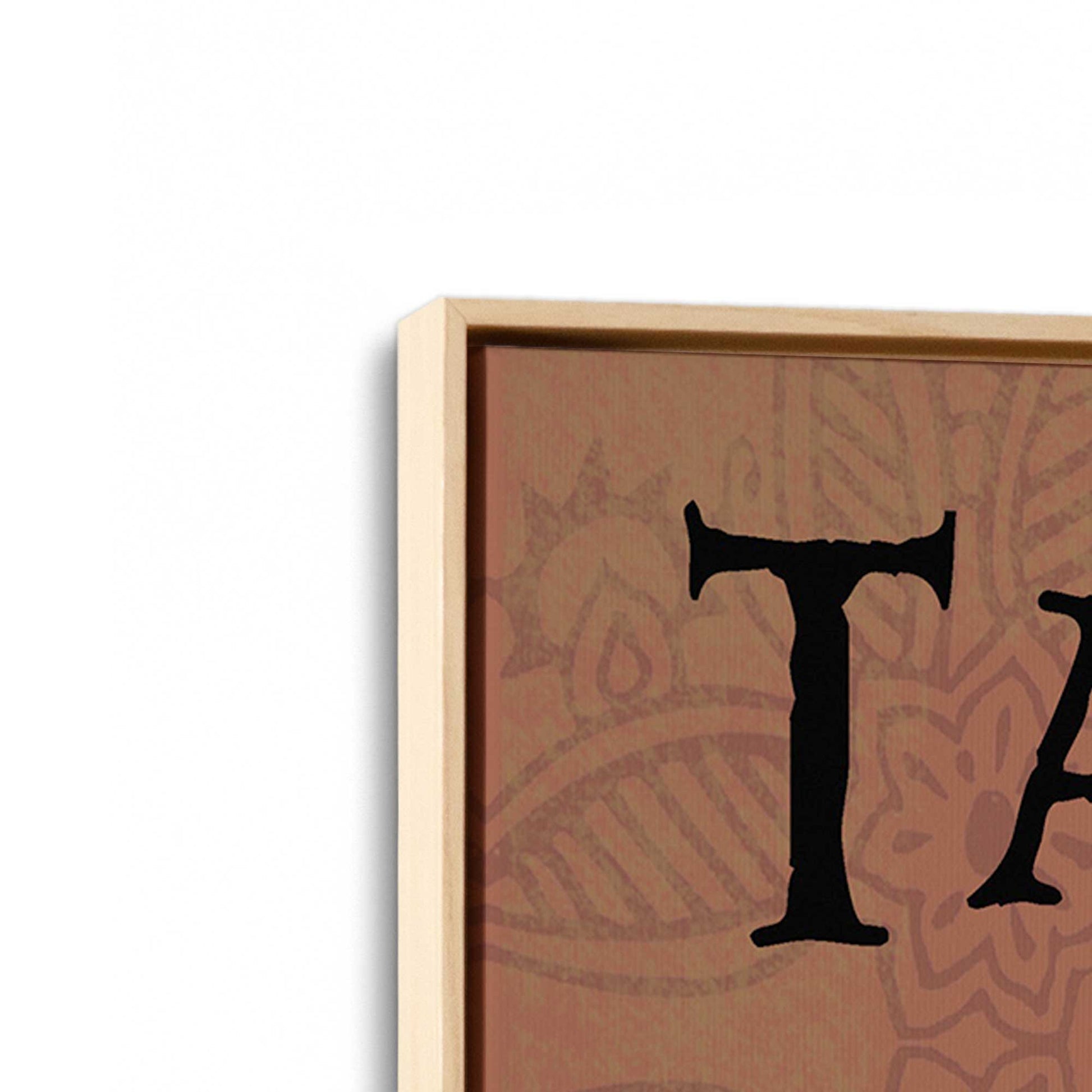 [Color:American Maple], Picture of art in a American Maple frame at an angle