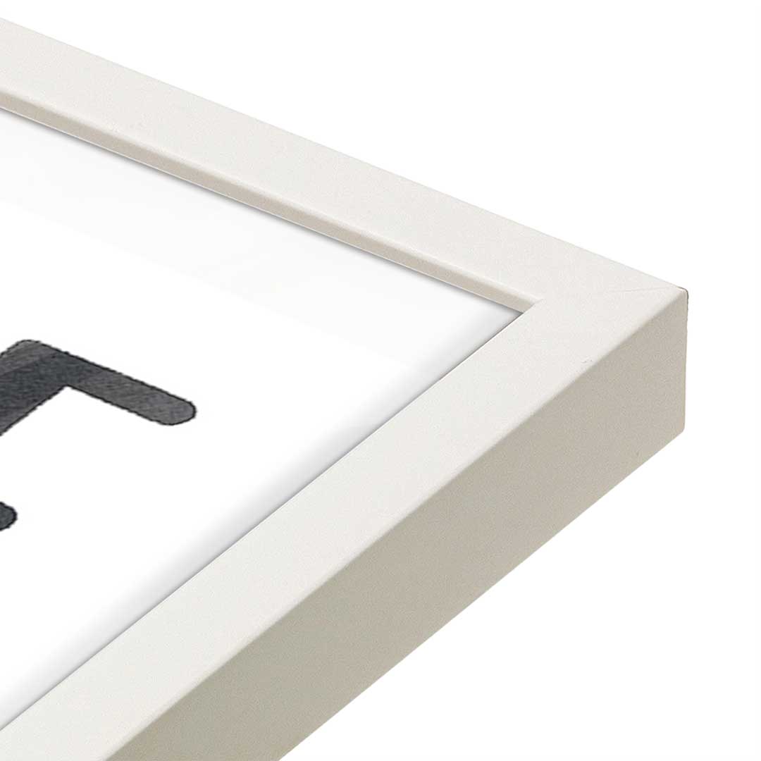 [Color:Opaque White], Picture of art in a Opaque White frame at an angle