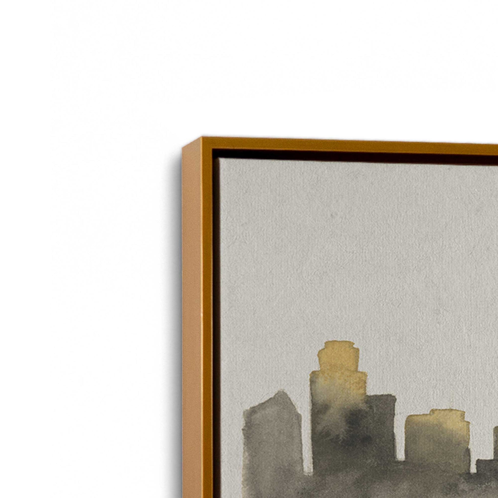 [Color:Polished Gold], Picture of art in a Polished Gold frame at an angle