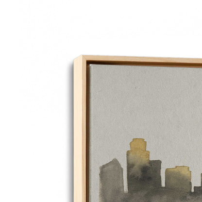 [Color:American Maple], Picture of art in a American Maple frame at an angle