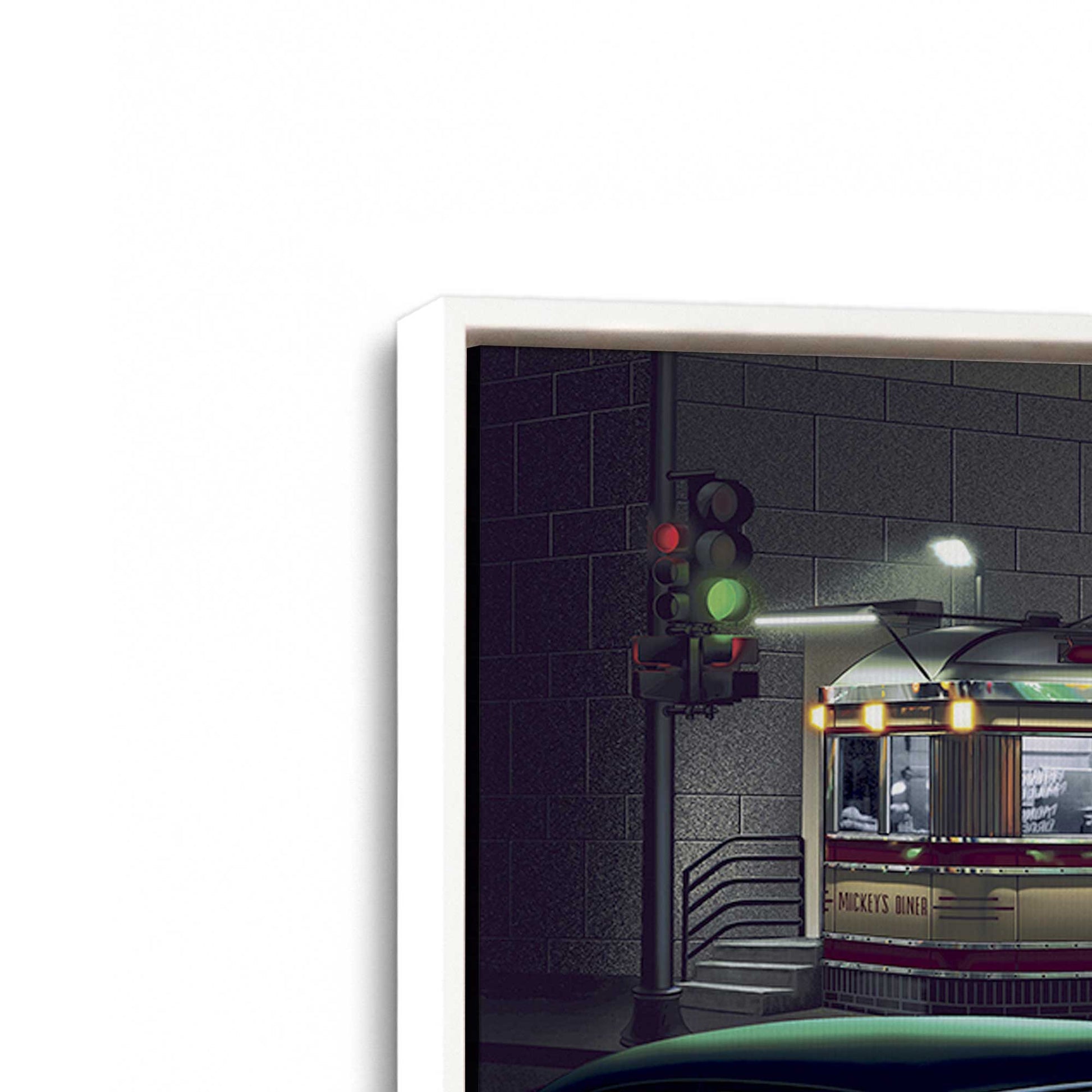 [Color:Opaque White], Picture of art in a White frame at an angle
