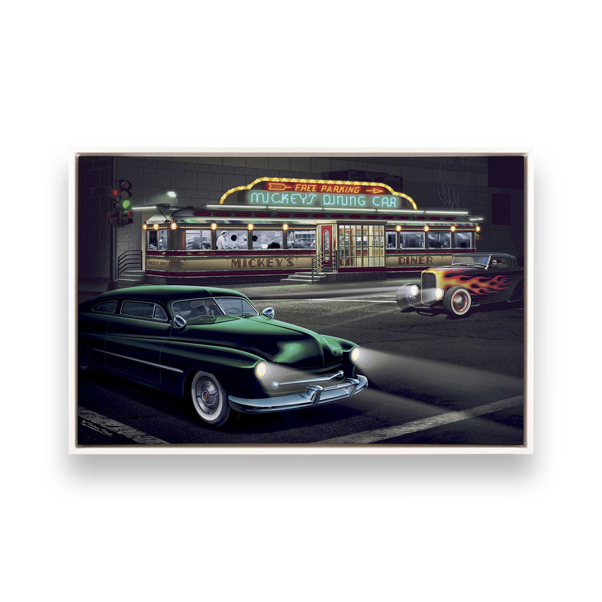 [Color:Opaque White], Picture of art in a White frame
