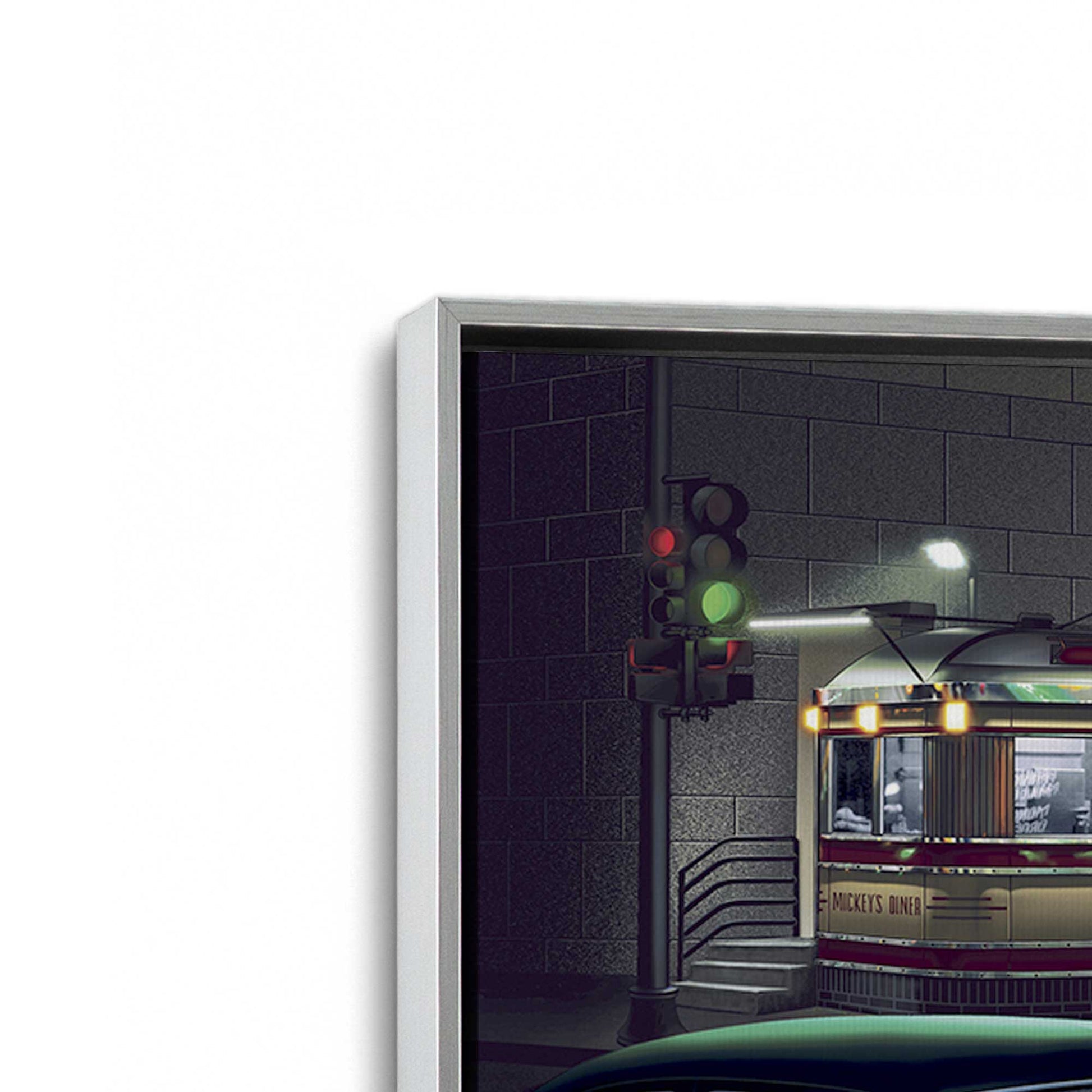 [Color:Polished Chrome], Picture of art in a Polished Chrome frame at an angle
