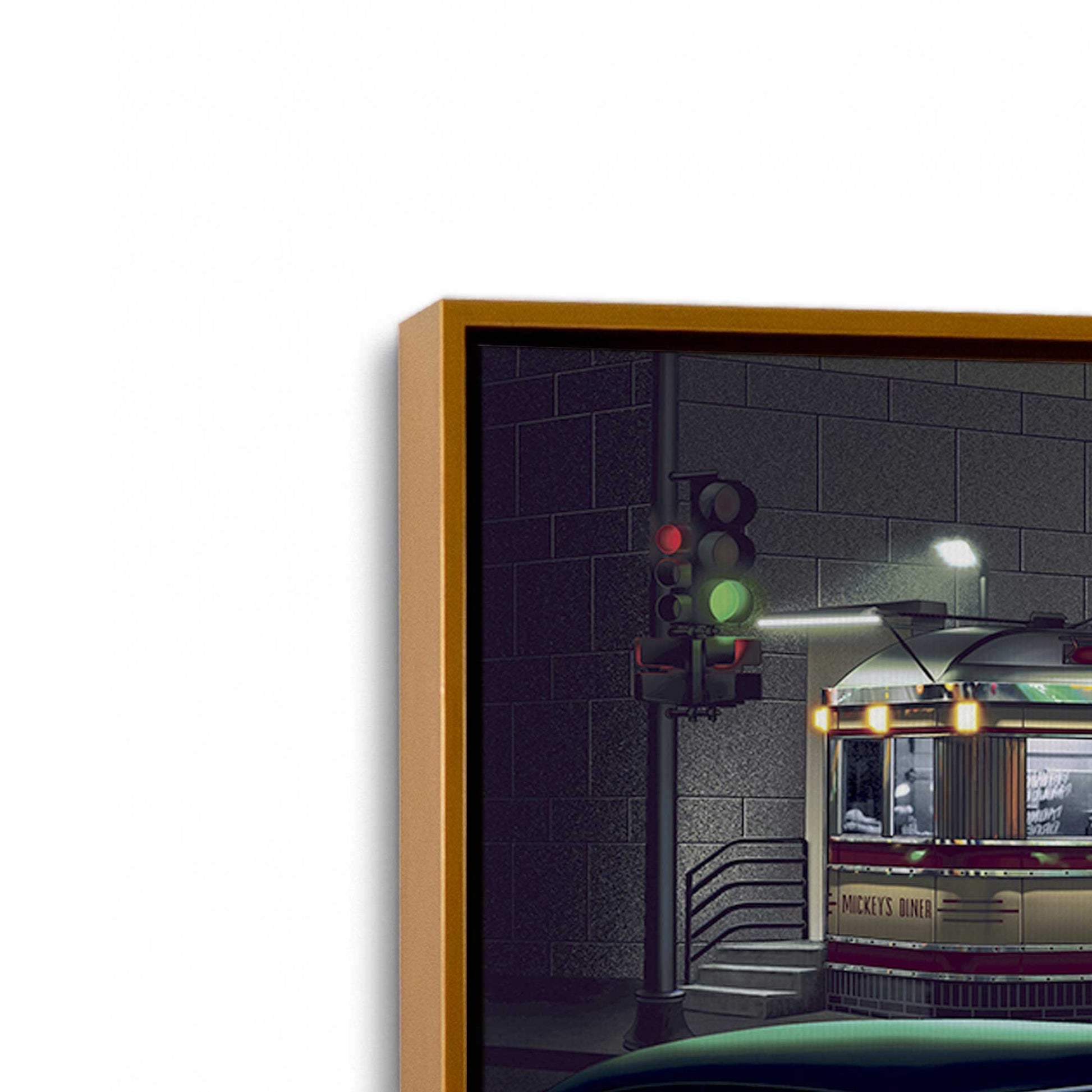 [Color:Polished Gold], Picture of art in a Polished Gold frame at an angle