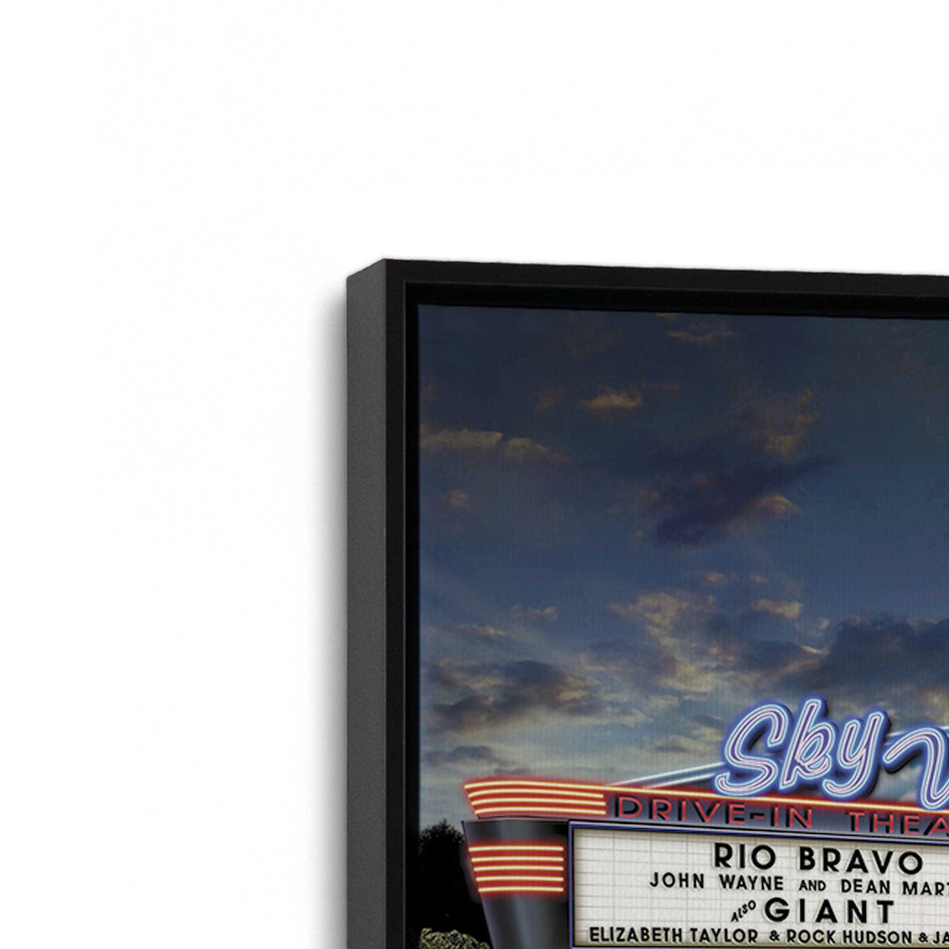 [Color:Satin Black], Picture of art in a Satin Black frame at an angle