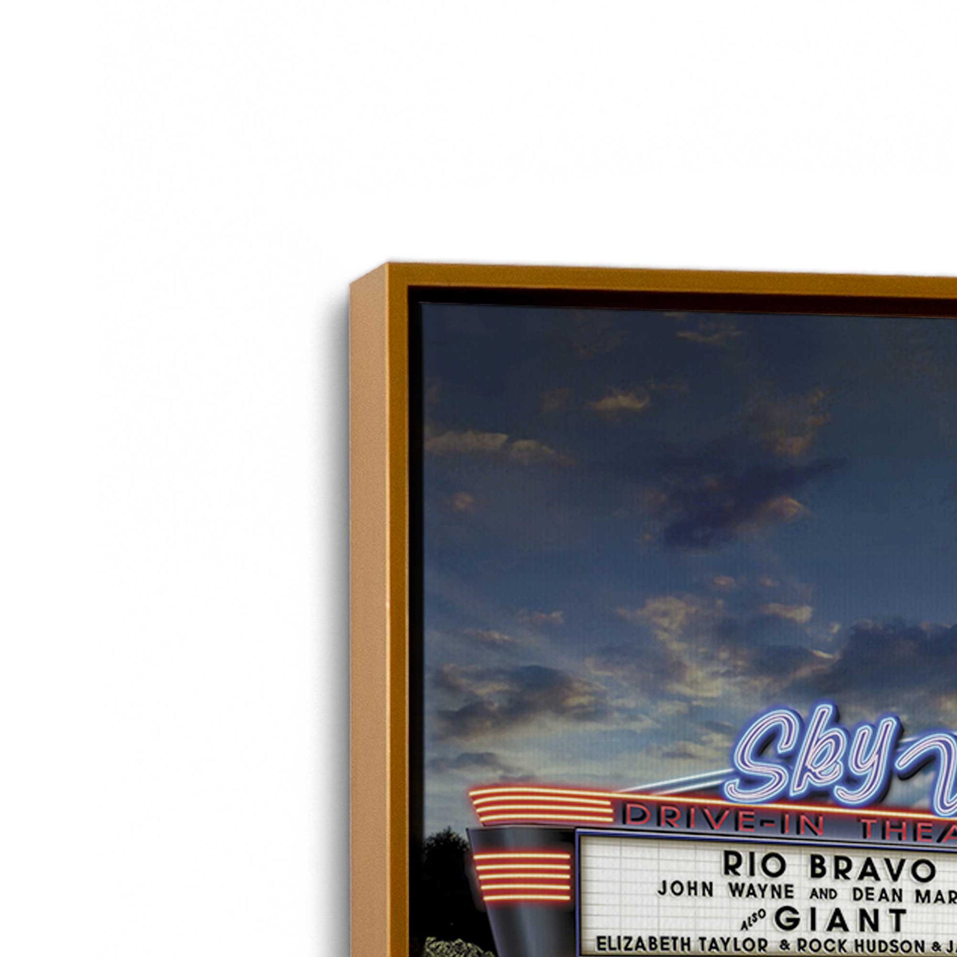 [Color:Polished Gold], Picture of art in a Polished Gold frame at an angle